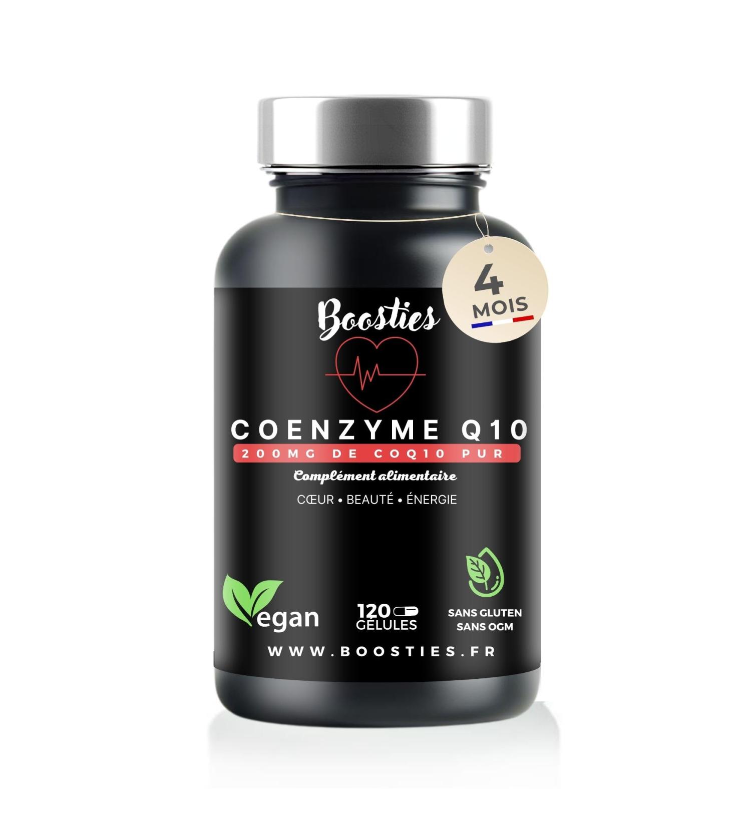 COENZYME Q10-200MG - 100% Ubiquinone - Premium - Pure Q10-100% Vegan - Vegetable Fermentation - Anti-Aging - 120 Capsules - Maximum Absorption - Boosties - Buy Online on GoSupps.com