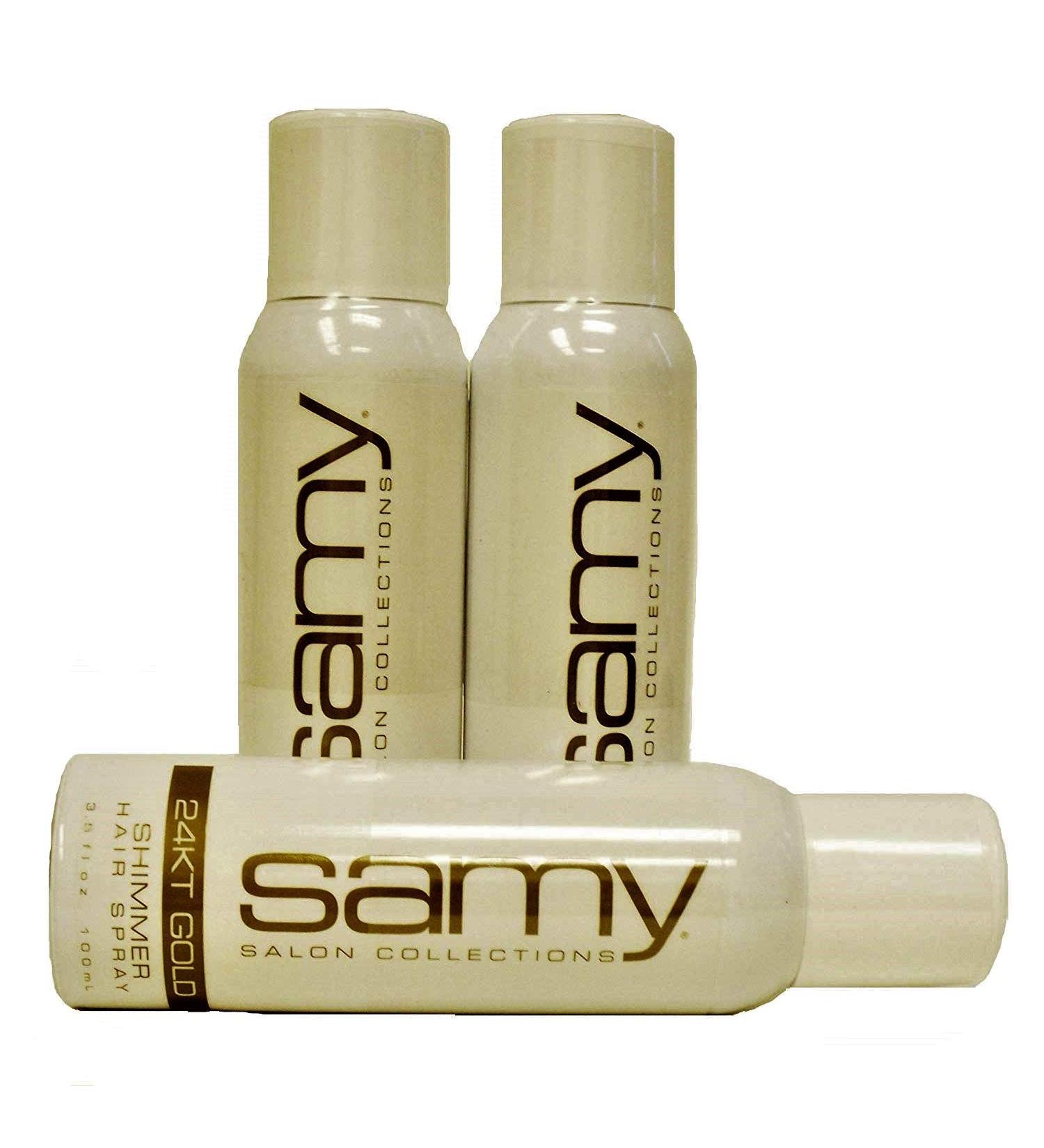 Samy Salon Collections 24KT Gold Shimmer Hair Spray 3.5 oz - 3 Cans
