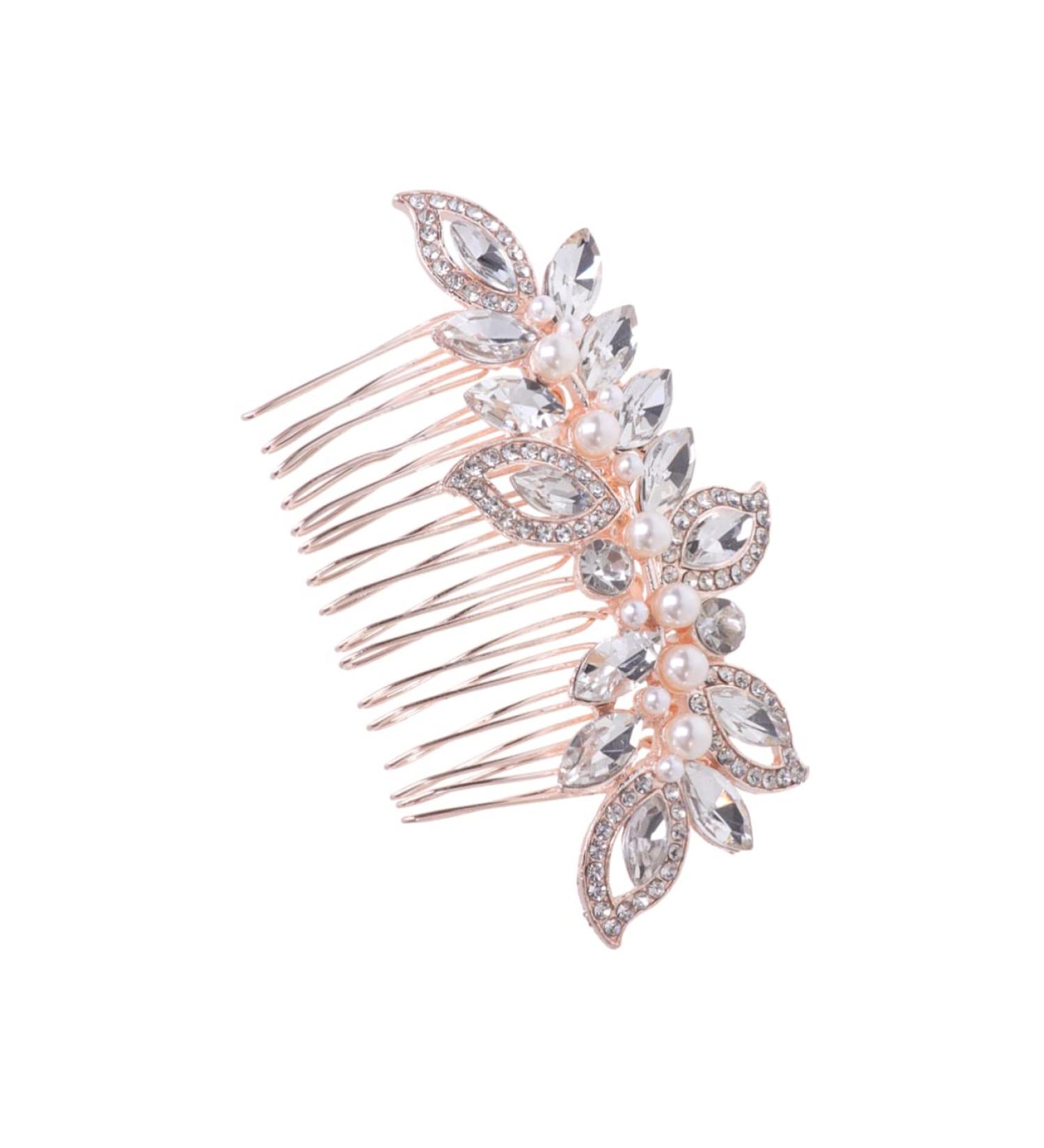 DOITOOL 1pc Silver Rhinestones Rhinestone Crystal Hair Side Comb Headwear Bridal Hair Accessories Bridal Hair Comb Tiara Rhinestone Hair Comb Women's Diamond European and American - Buy Online on GoSupps.com
