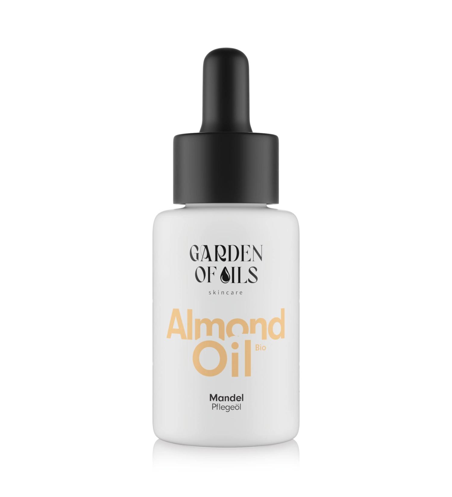Organic Almond Oil - Garden of Oils - Cold-Pressed Pure Almond Oil from Germany (30ml) - Natural Skincare & Haircare - Buy Online on GoSupps.com