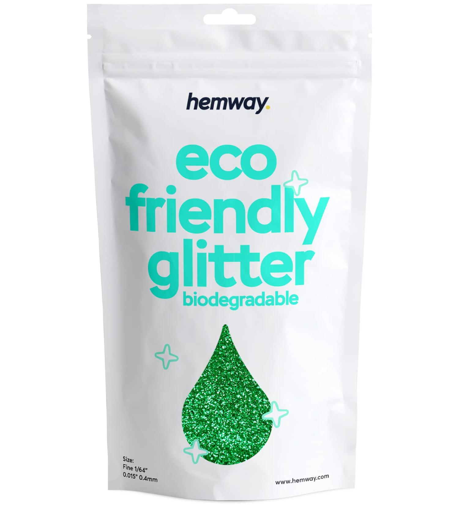 Eco-Friendly Biodegradable Glitter - Hemway 100g | Vegan Safe Sparkle for Face Eyes Body Hair Nails - Emerald Green - Buy Online on GoSupps.com