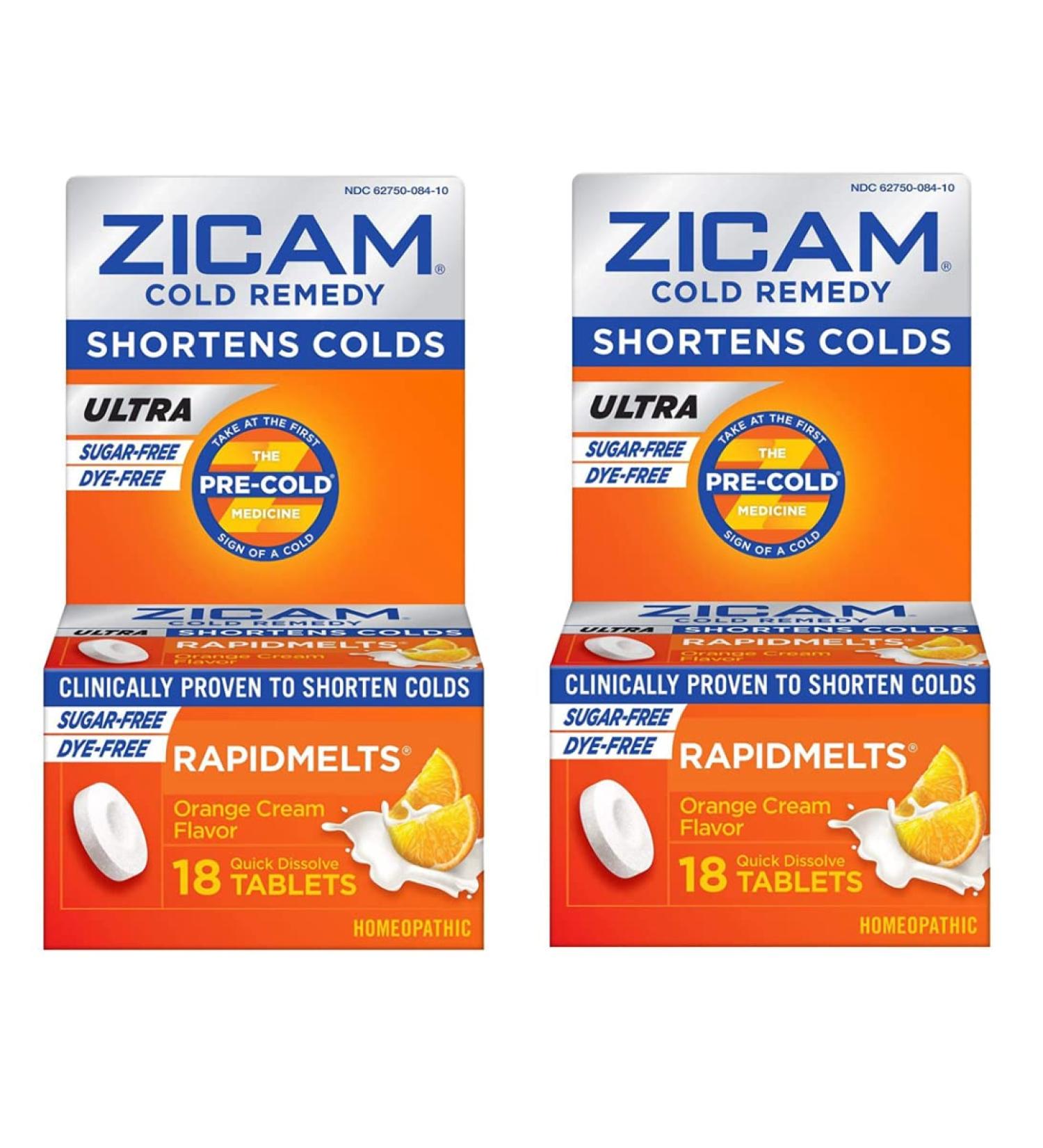 ZICAM Cold Remedy Ultra RAPIDMELTS - Orange Cream 18CT | Fast-Acting Cold Relief - Buy Online on GoSupps.com