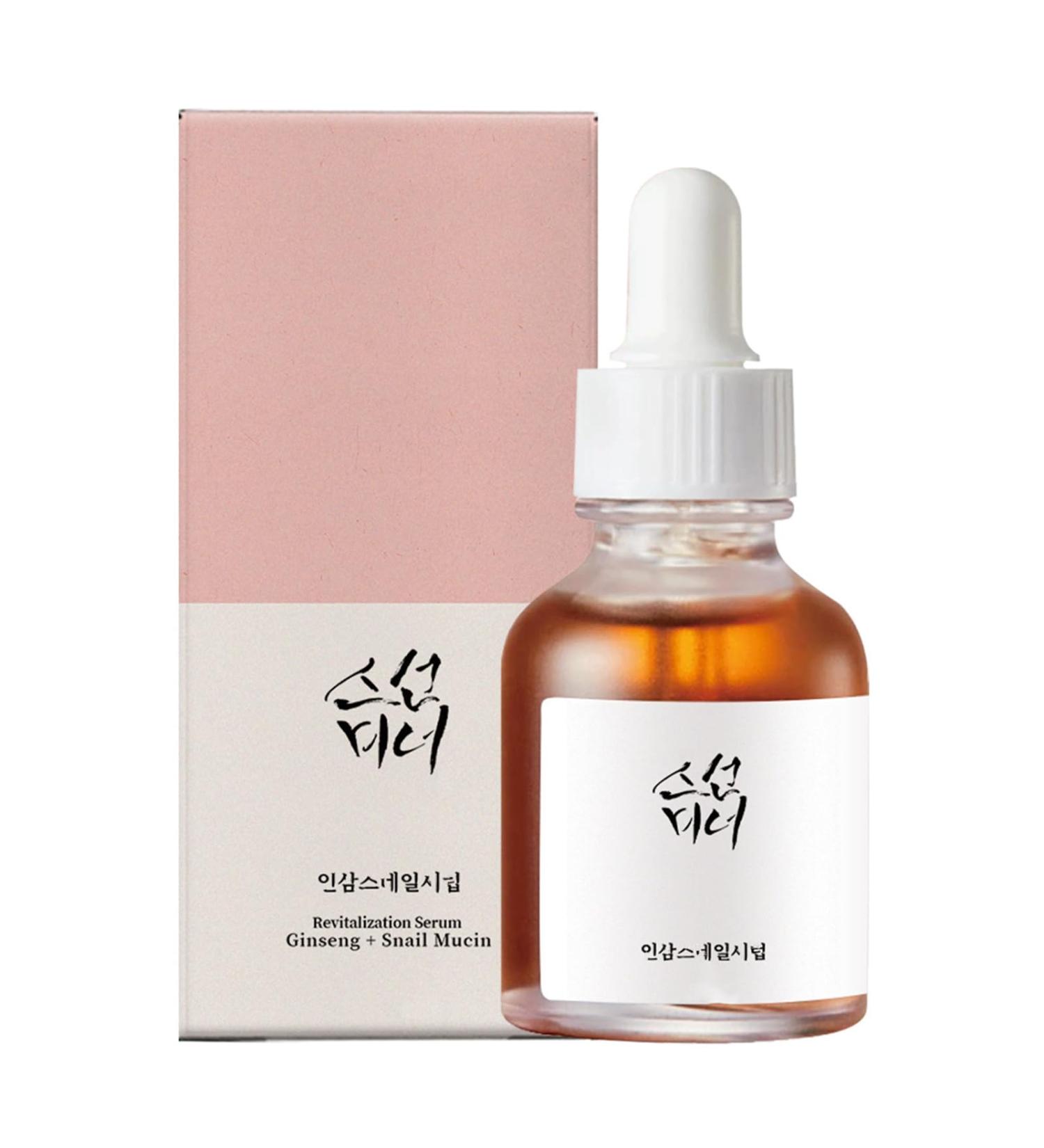 Korean Ginseng & Snail Mucin Serum Essence 30ml | Korean Skincare Repair & Revive Serum - Buy Online on GoSupps.com