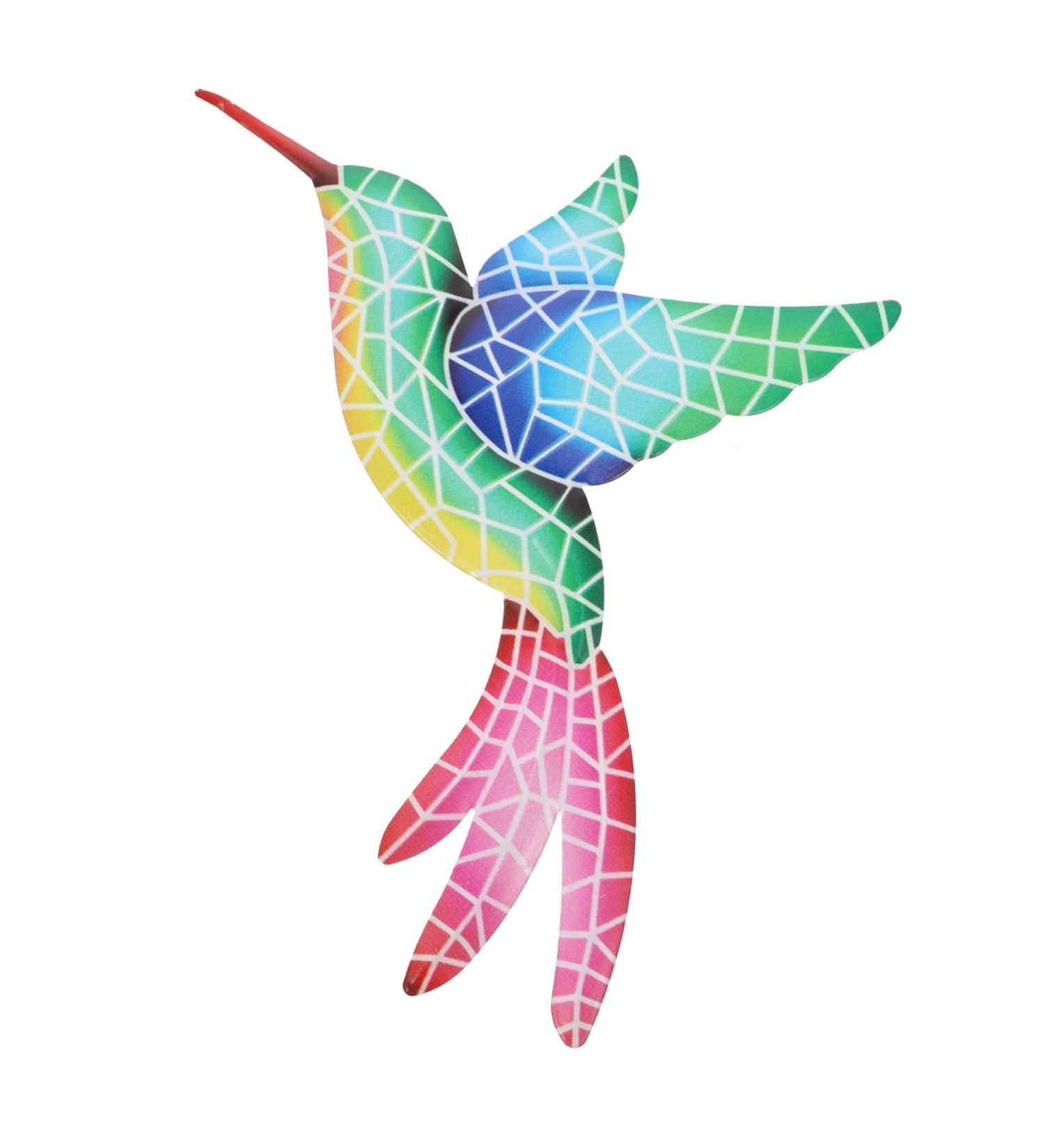 Zerodeko Decoration Pendant Hummingbird Unique Lovely Creative Indoor Iron Decor Art Adornment Delicate Mosaic Shape 26.5x15cm Green - Buy Online on GoSupps.com