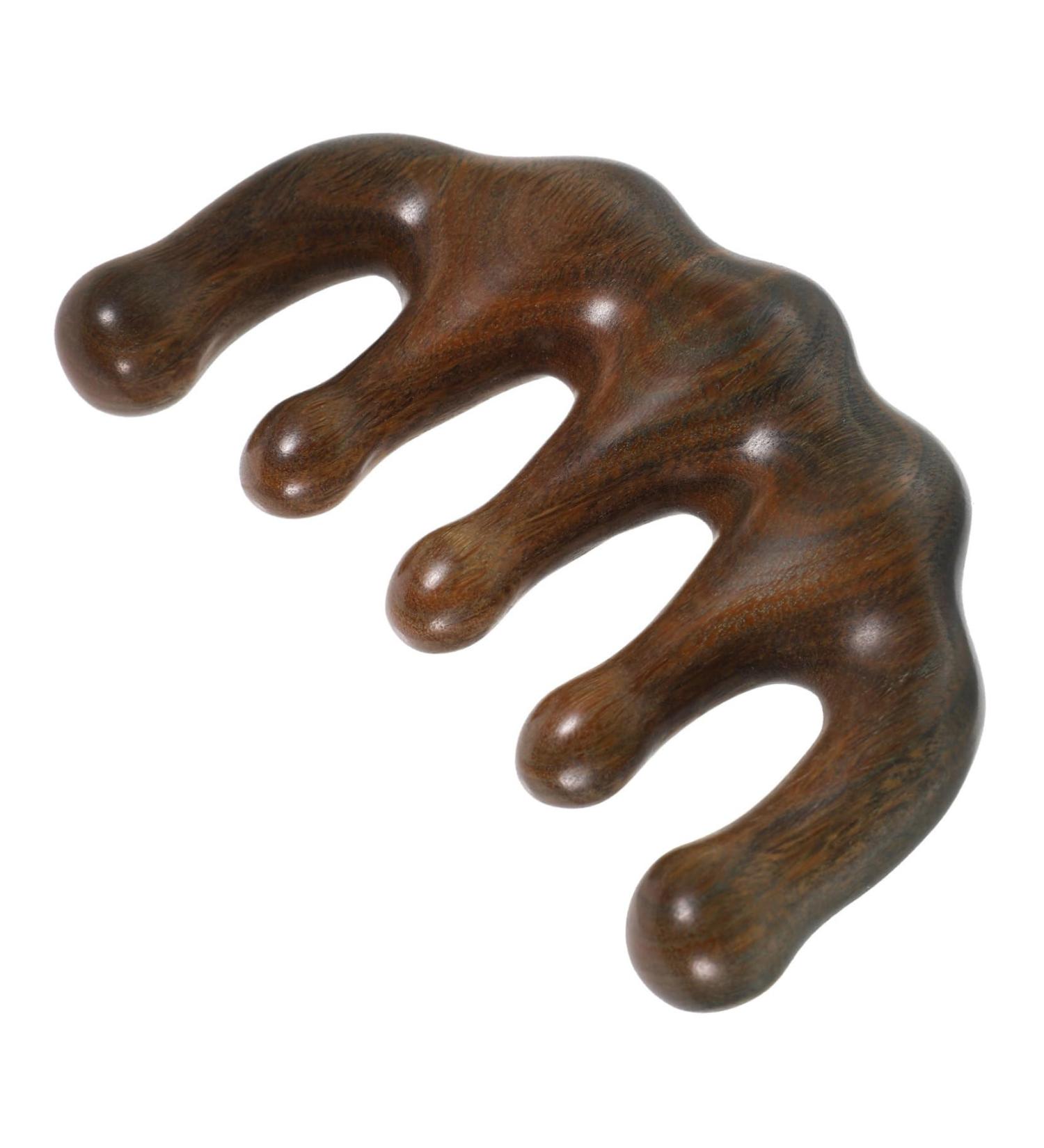 Anneomas Sandalwood Comb & Scalp Massager - Gua Sha Ridge Massage Brush | Handheld Wooden Comb for Relaxation & Massage - Perfect for Body Care - Buy Online on GoSupps.com