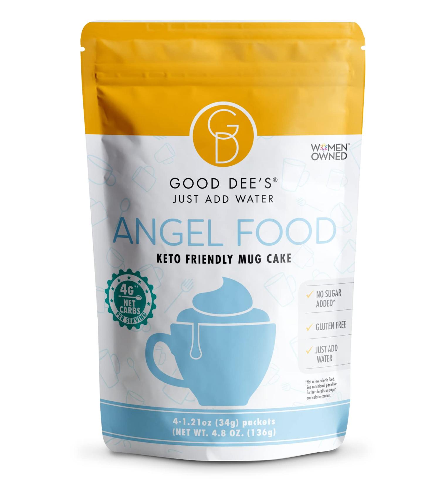 Good Dee's Angel Food Cake Mix | Keto, Gluten Free, No Sugar Added | 4g Net Carbs | 4 Packets per Bag - Buy Online on GoSupps.com