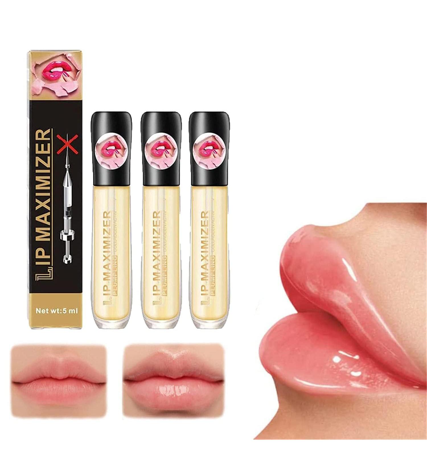 PICKX Vitamin E Lip Plumping Serum Lip Plumper Lip Plumping Serum Lip Hyaluronic Instant Lip Filler for Moisturize Eliminate Dryness Wrinkles Enhances Plump Gloss (3PC) - Buy Online on GoSupps.com