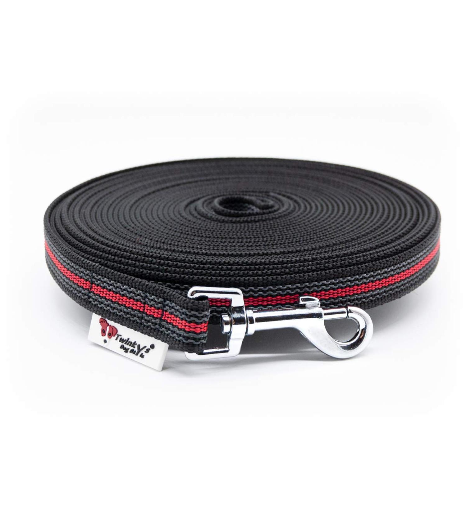 Buy Twinkys Dog Style Tow Leash - 20mm Wide for Dogs Up to 50kg | 20 Meters | Black Red | Made in Germany - International Shipping Available - Buy Online on GoSupps.com