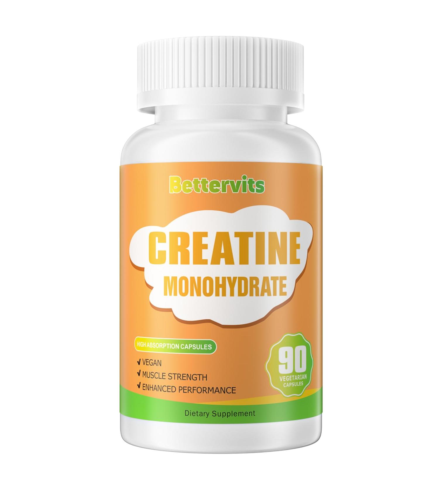 Creatine Monohydrate 2500mg - Gluten Free Non-GMO 90 Capsules - Boost Energy & Muscle Performance - Buy Online on GoSupps.com
