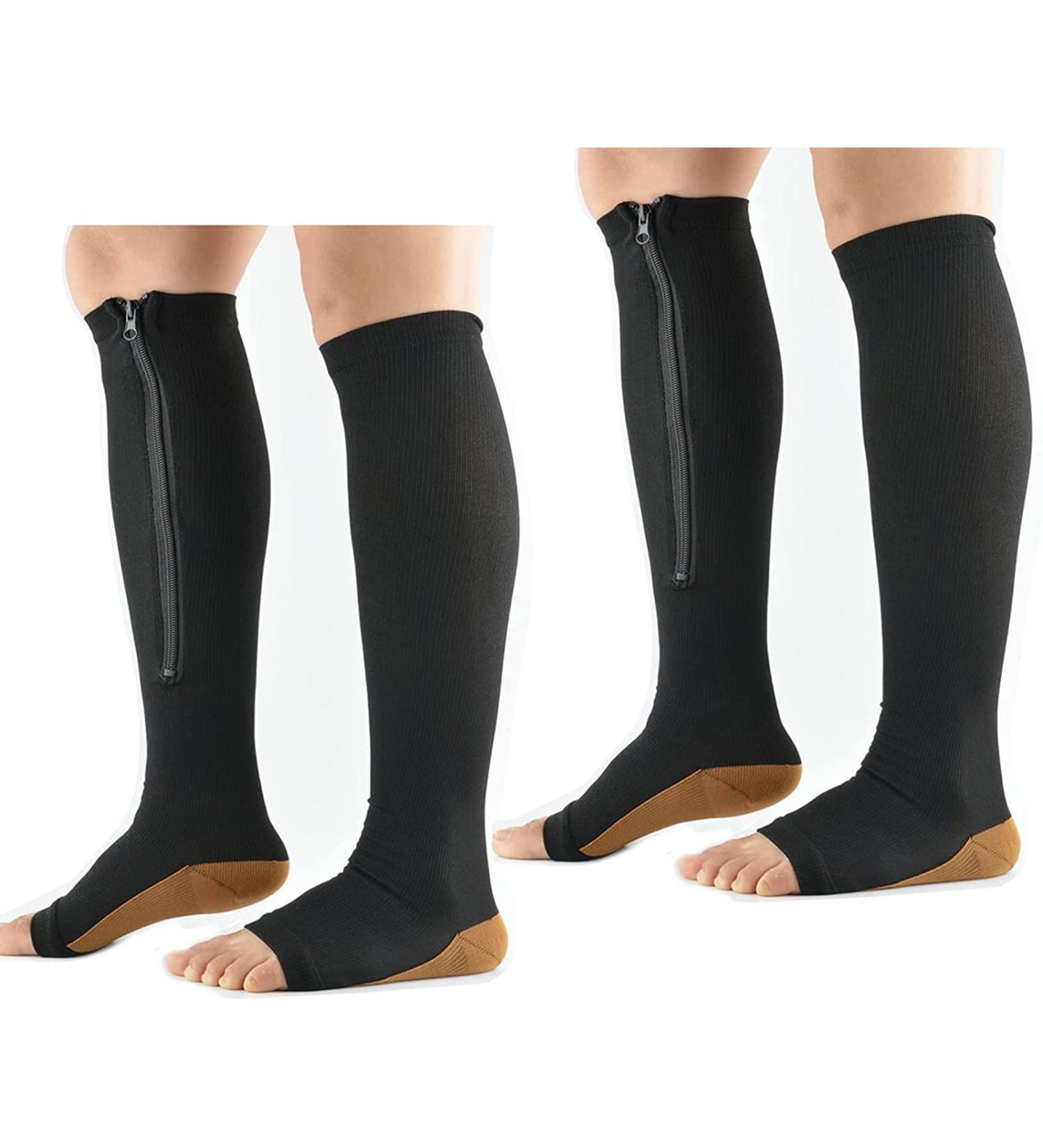 Buy SXHMSAL Medical Compression Stockings with Zipper | Fat Burning Blood Circulation Aid | Rehab Support | Black Size L-XL - Buy Online on GoSupps.com