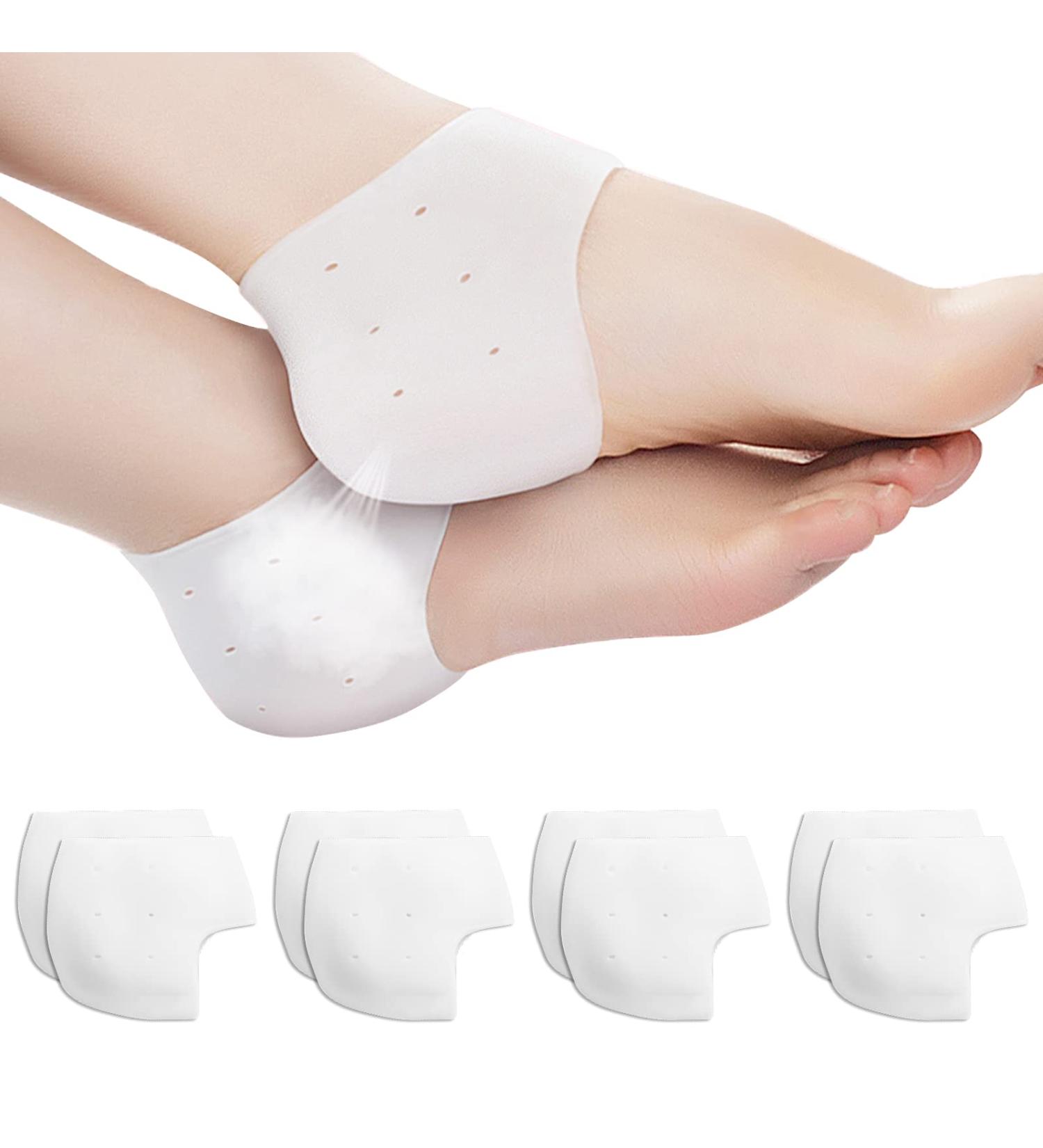 4 Pairs of Gel Heel Cushions for Plantar Fasciitis - Breathable Heel Pillows for Pain Relief & Cracked Heels - Buy Online on GoSupps.com