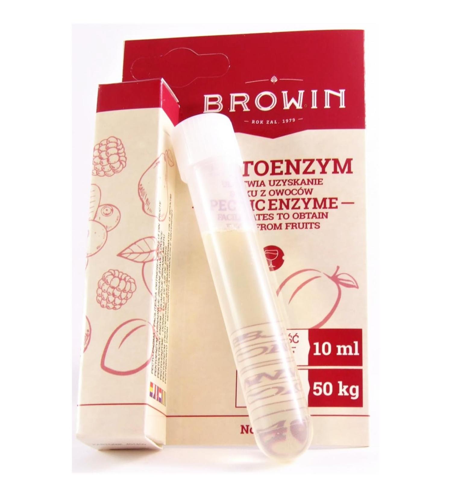 AlcoFermBrew Enzyme pectolytique BROWIN - 10ml/50kg - pour des jus ou vins de Fruits