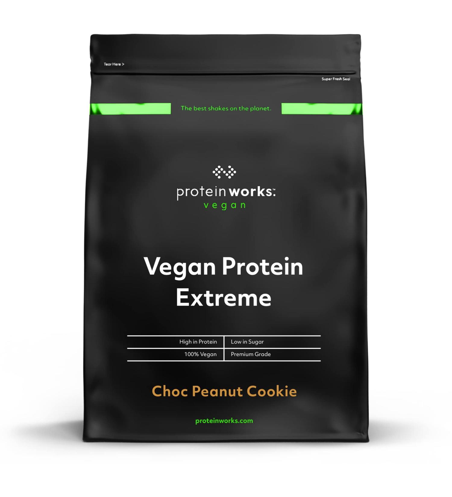 Vegan Protein Extreme - 29g Plant Protein | Lactose & Gluten Free | 1kg Chocolate Cookie - 28 Servings | Protein Works - Buy Online on GoSupps.com