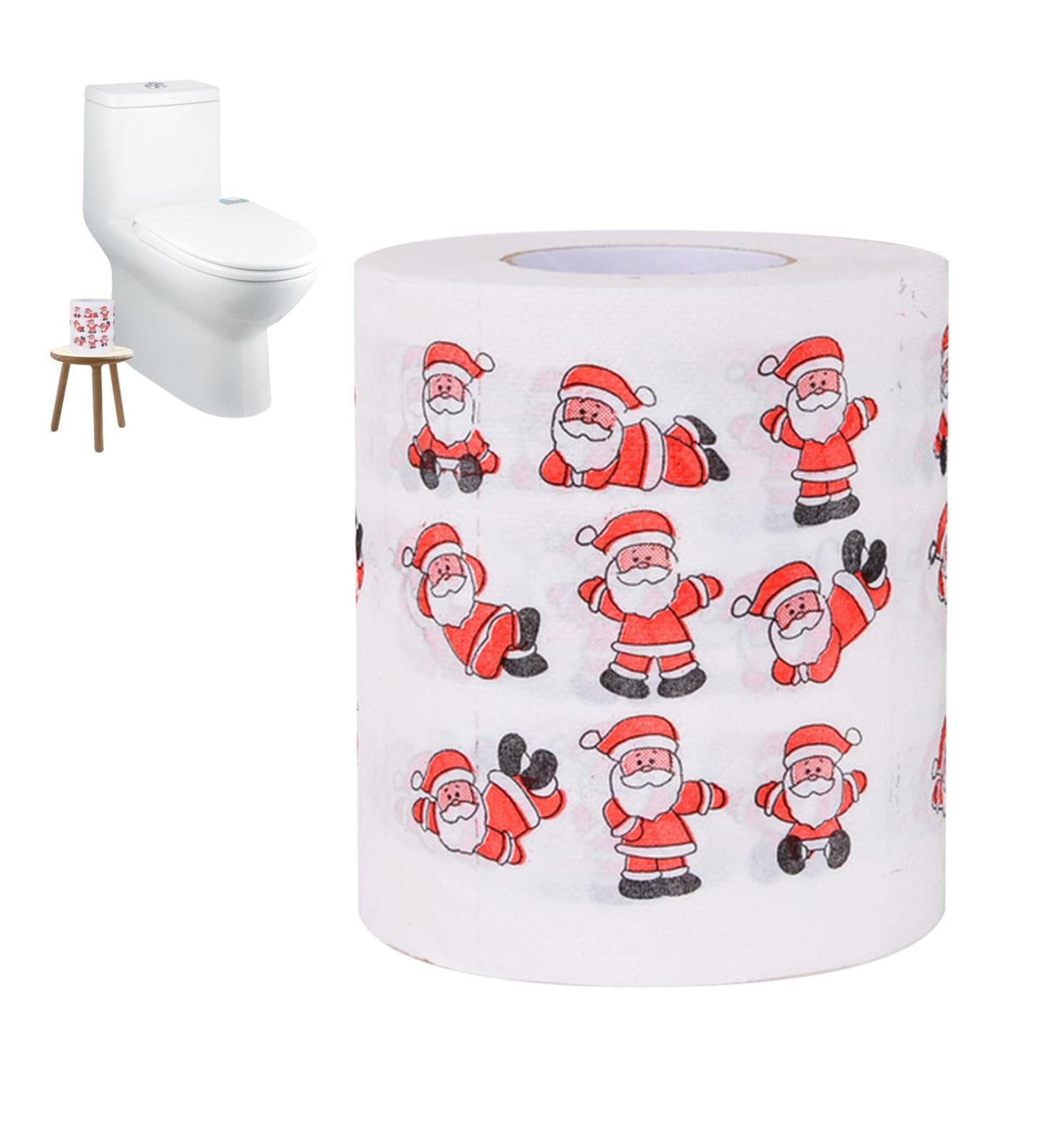 Merry Christmas Toilet Paper - 2/5 Rolls Christmas Toilet Paper Roll Santa Holiday Toilet Paper Fun Tissue Napkin Prank Novelty Colored Toilet Paper Santa Printed Paper Towels Gift - Buy Online on GoSupps.com
