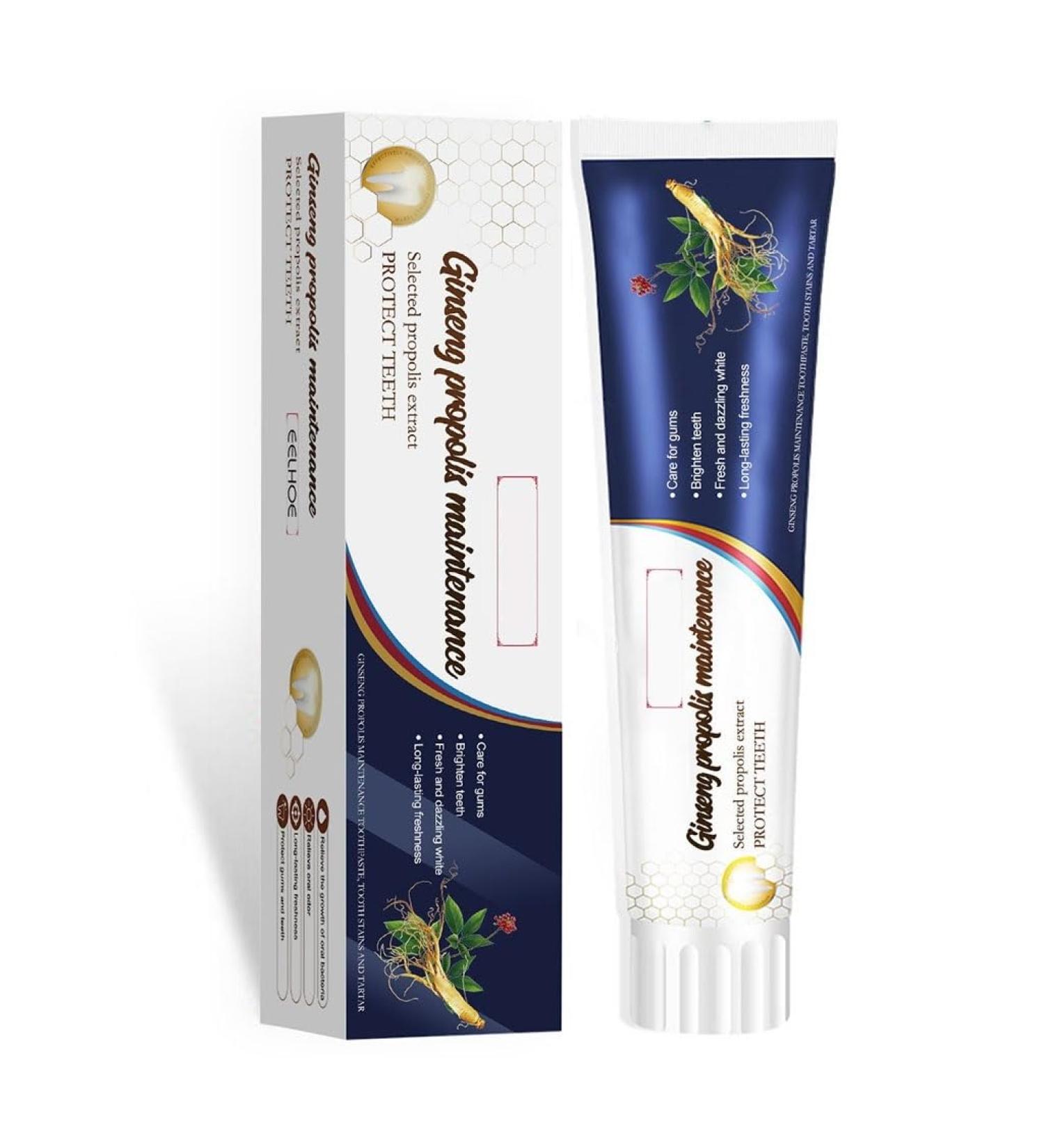 Ginseng Propolis Toothpaste Eliminates Bad Breath Protects Gums and Teeth Removes Plaque and Stains Delivers Lasting Freshness.(3pcs) - Buy Online on GoSupps.com