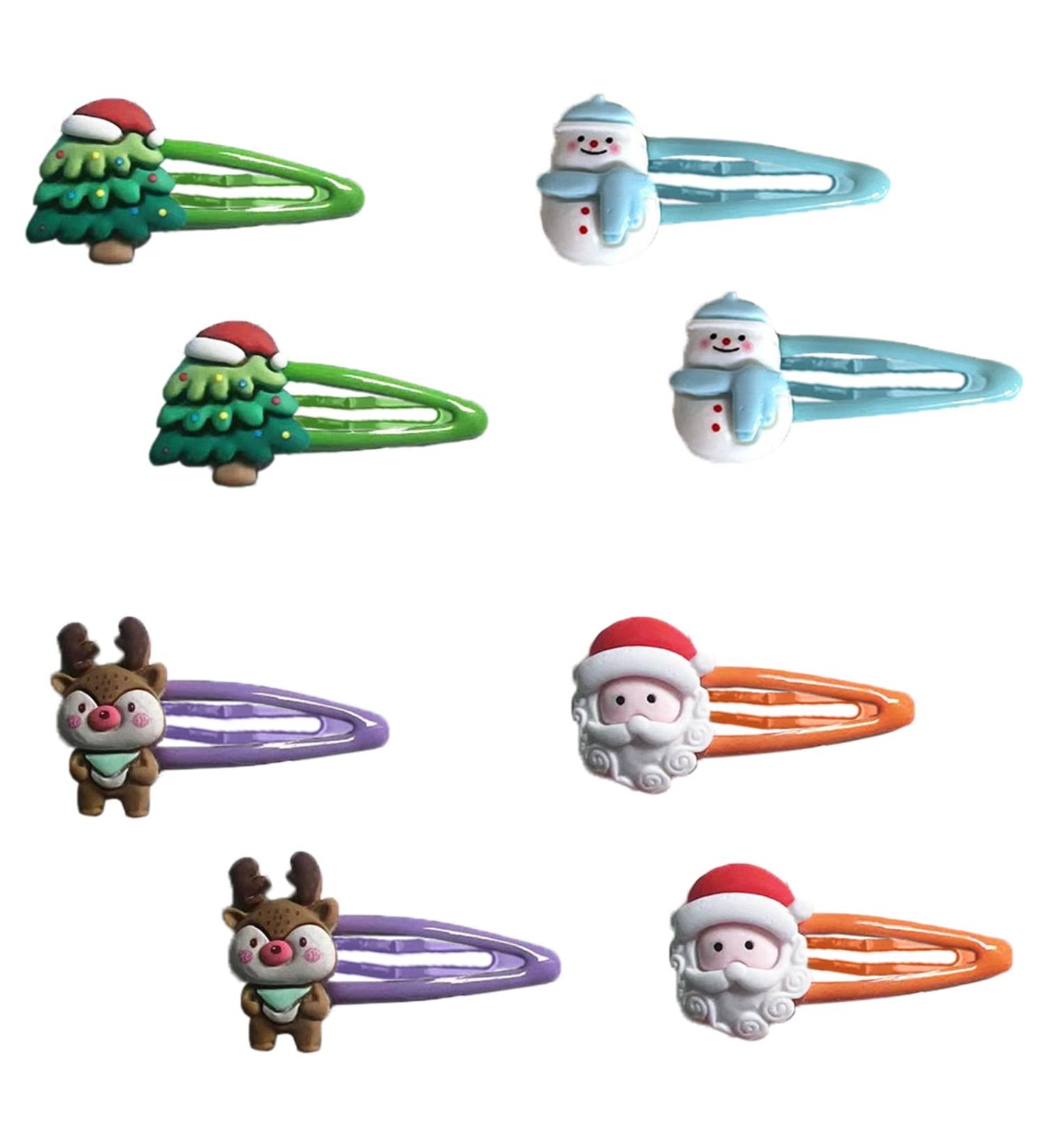 4 Pairs 5cm Christmas Snap Hair Clips Novelty Christmas Santa Claus Reindeer Shaped Hair Clips for Kids Cute Christmas Snap Hairpins Xmas Hair Barrettes Hair Accessories for Girl Kids - Buy Online on GoSupps.com