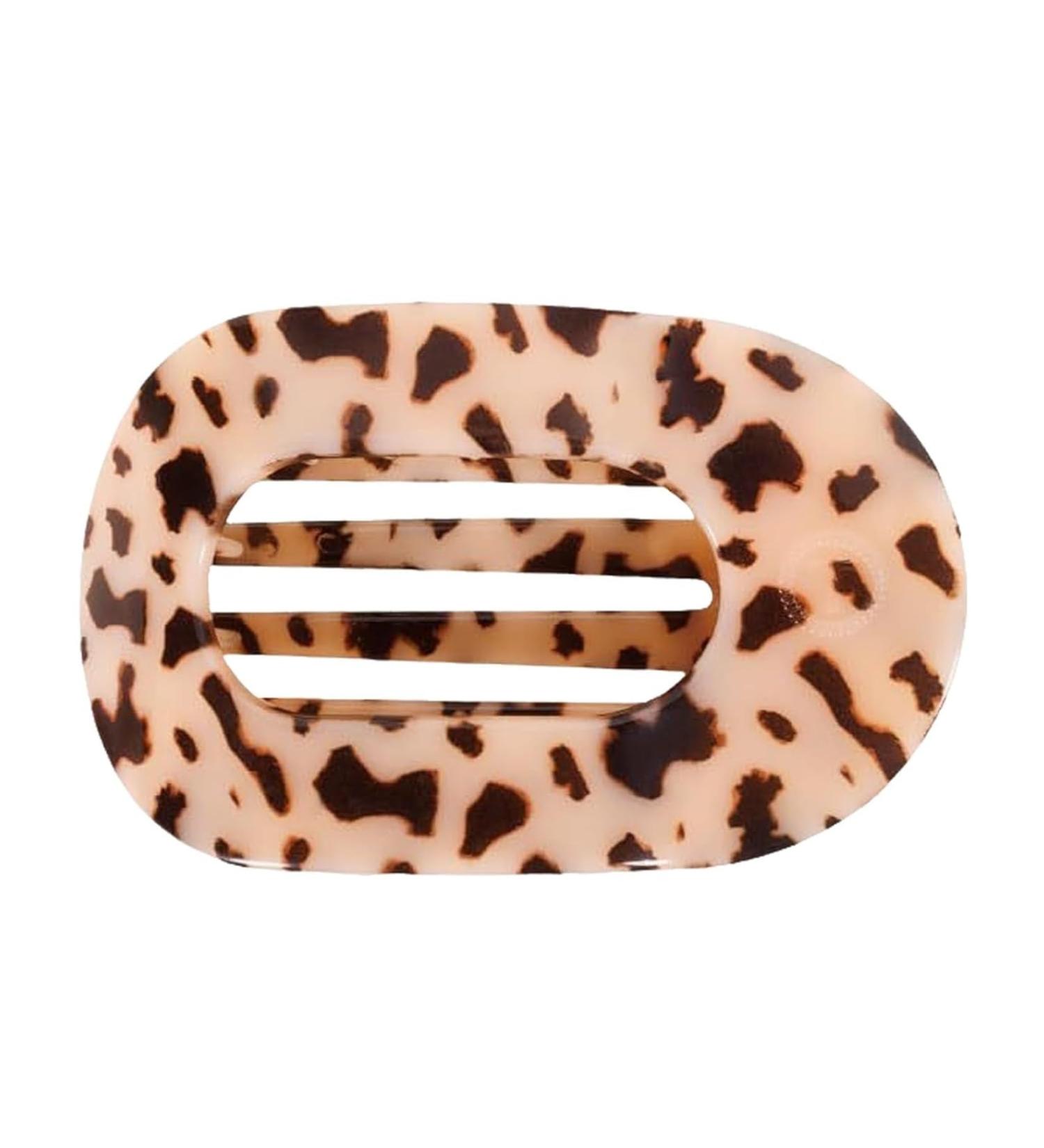 URVIKBVG 2024 Creative Medium Flat Hair Clip for Thick Hair - Flat Claw Clip - Strong Grip Bendable Teeth Comfortable Curved Design - Suitable for All Hair Types (leopard print) - Buy Online on GoSupps.com