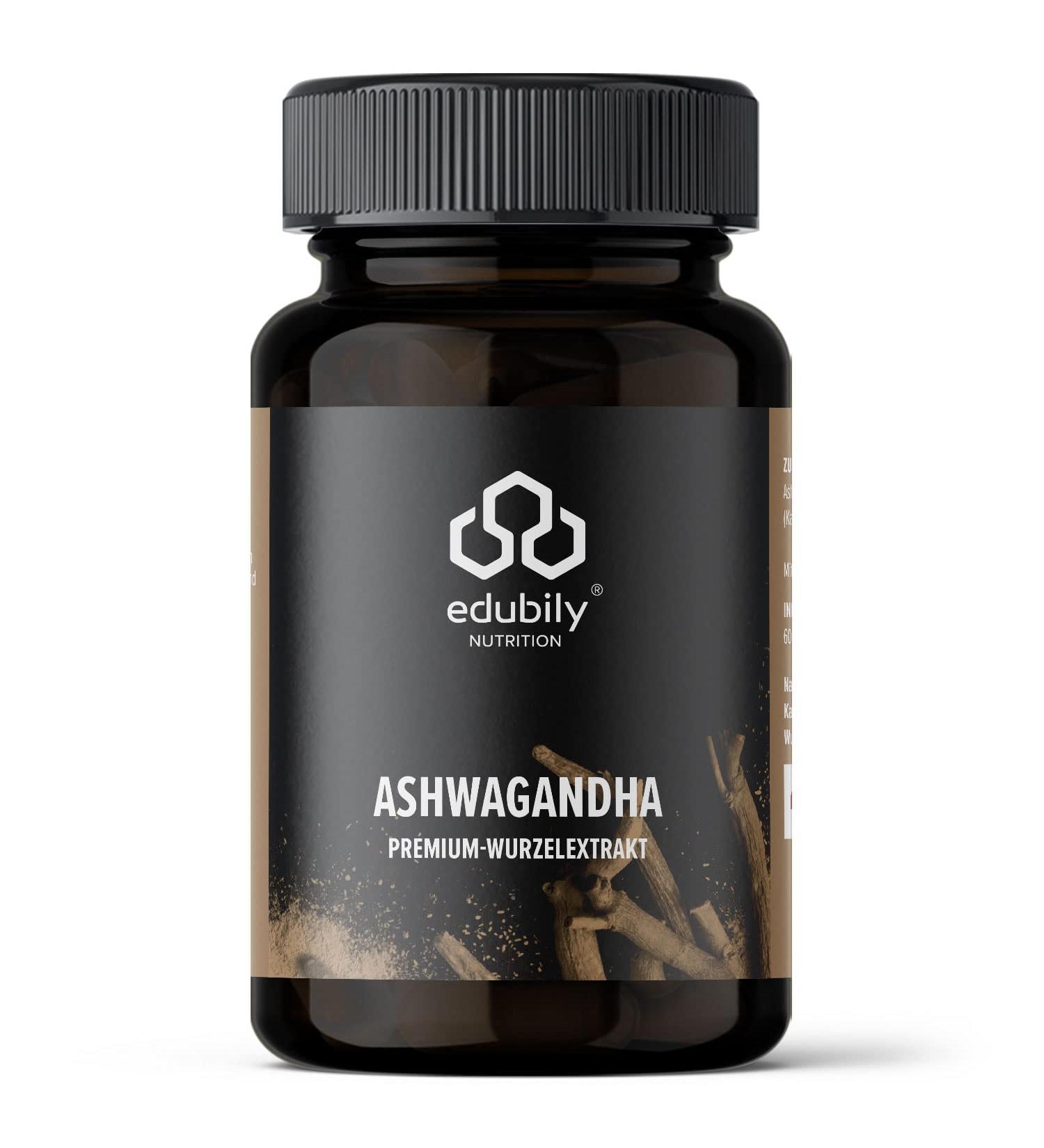 Edubily Nutrition Ashwagandha Extract | 500 mg KSM-66 per Capsule | 60 Capsules | Natural Stress Relief & Wellness Boost - Buy Online on GoSupps.com
