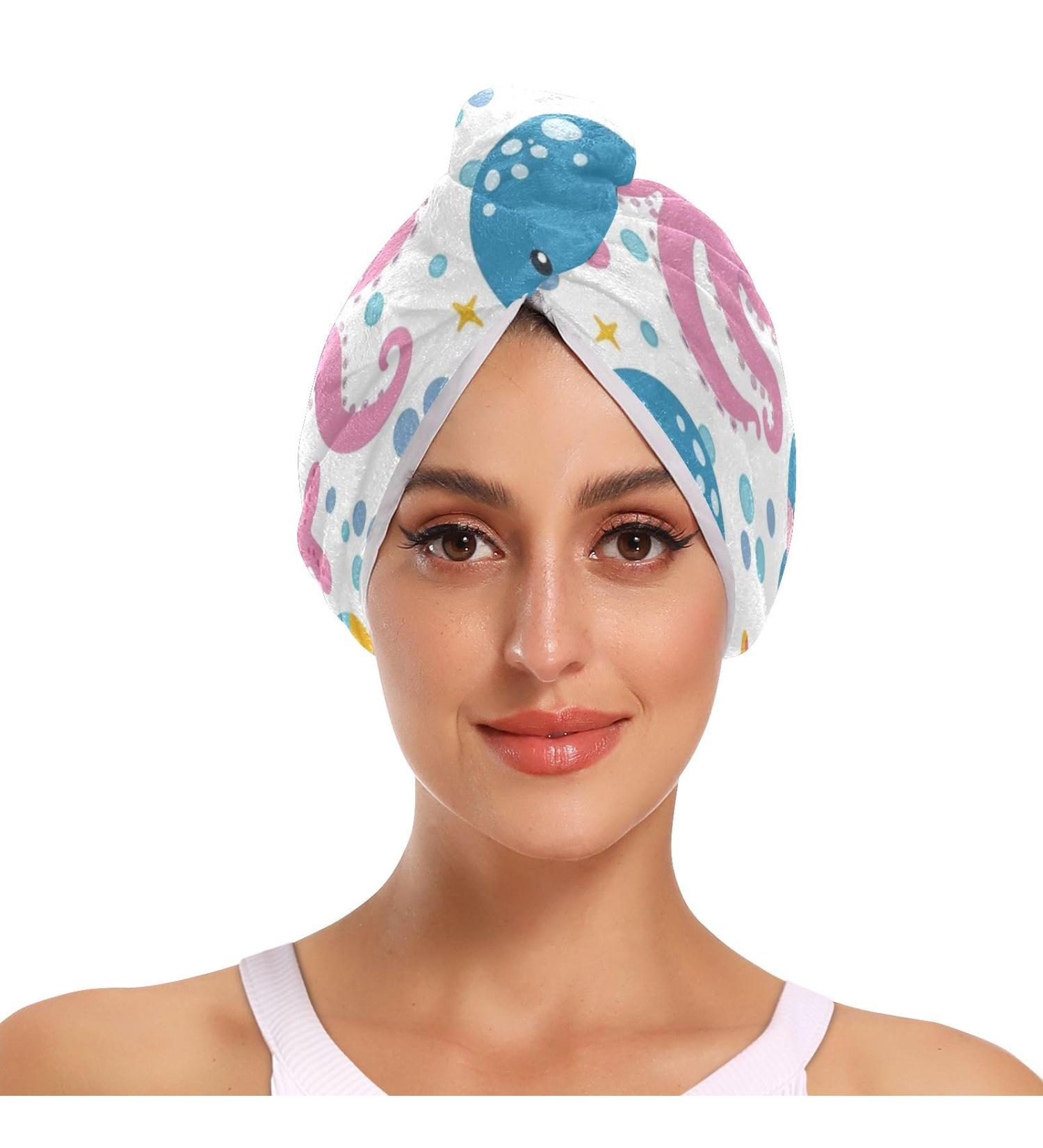 Super Absorbent Octopus Hair Towel 2 Pack - Quick Dry Turbans for Women & Girls | Perfect Hair Drying Solution - Buy Online on GoSupps.com