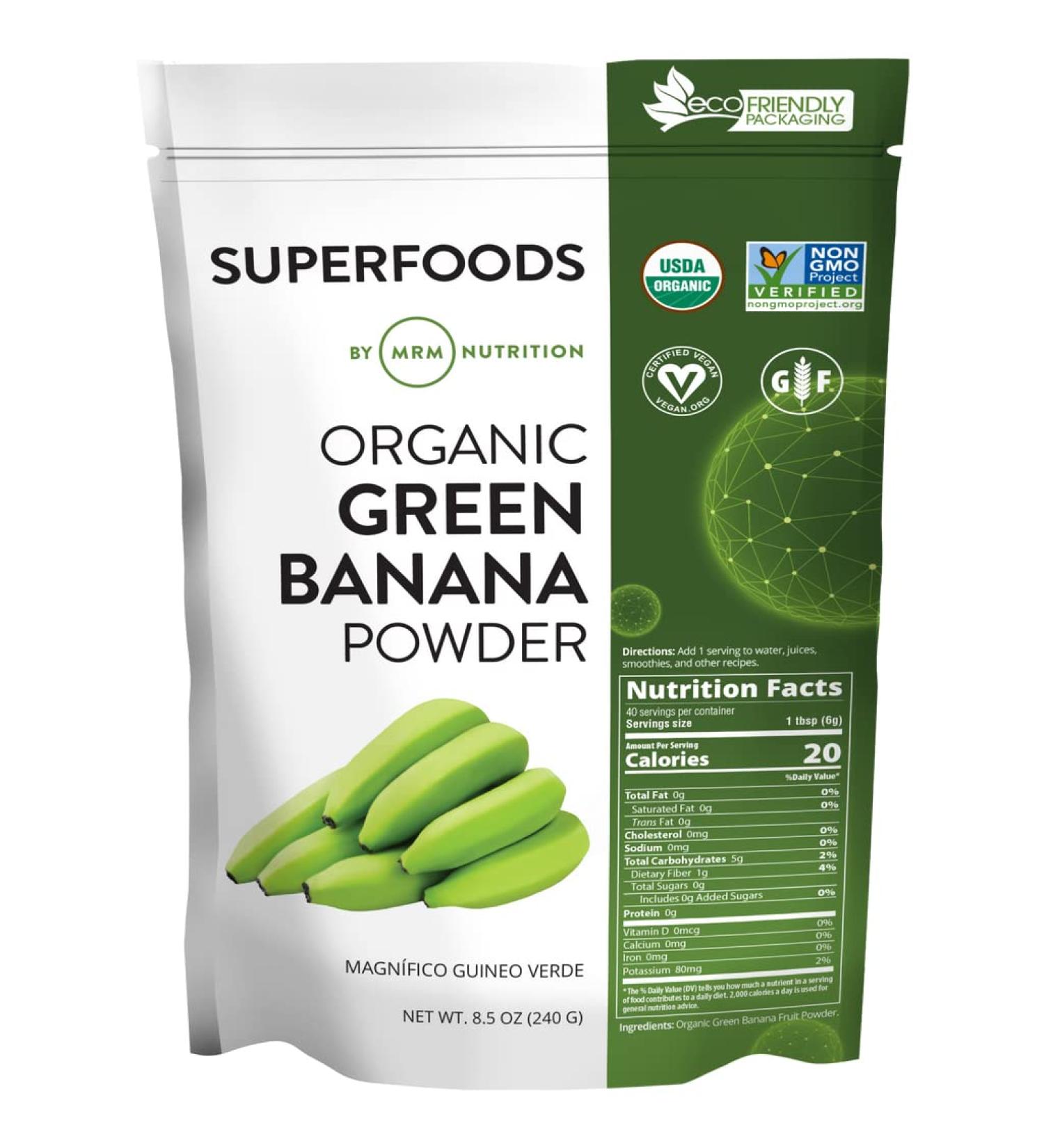 MRM Raw Organic Green Banana Powder - 8.5 oz (240g) | Healthy Superfood - Buy Online on GoSupps.com