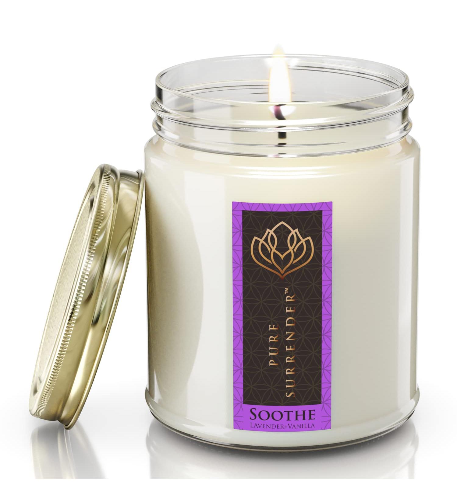 Soothing Lavender Vanilla Aromatherapy Candle | Non-Toxic Vegan Soy Wax | Handcrafted in the USA | 9 oz Therapeutic Essential Oils - Buy Online on GoSupps.com