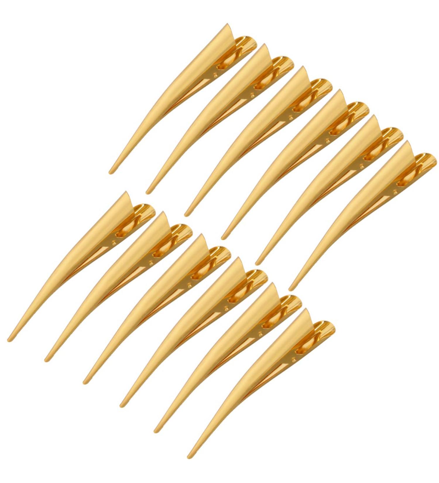 Beaupretty 12 Pack Haircaps & Alligator Clips - Non-Slip Metal Hair Styling Accessories for Thick & Thin Hair (Gold) - Perfect for Salons - Buy Online on GoSupps.com