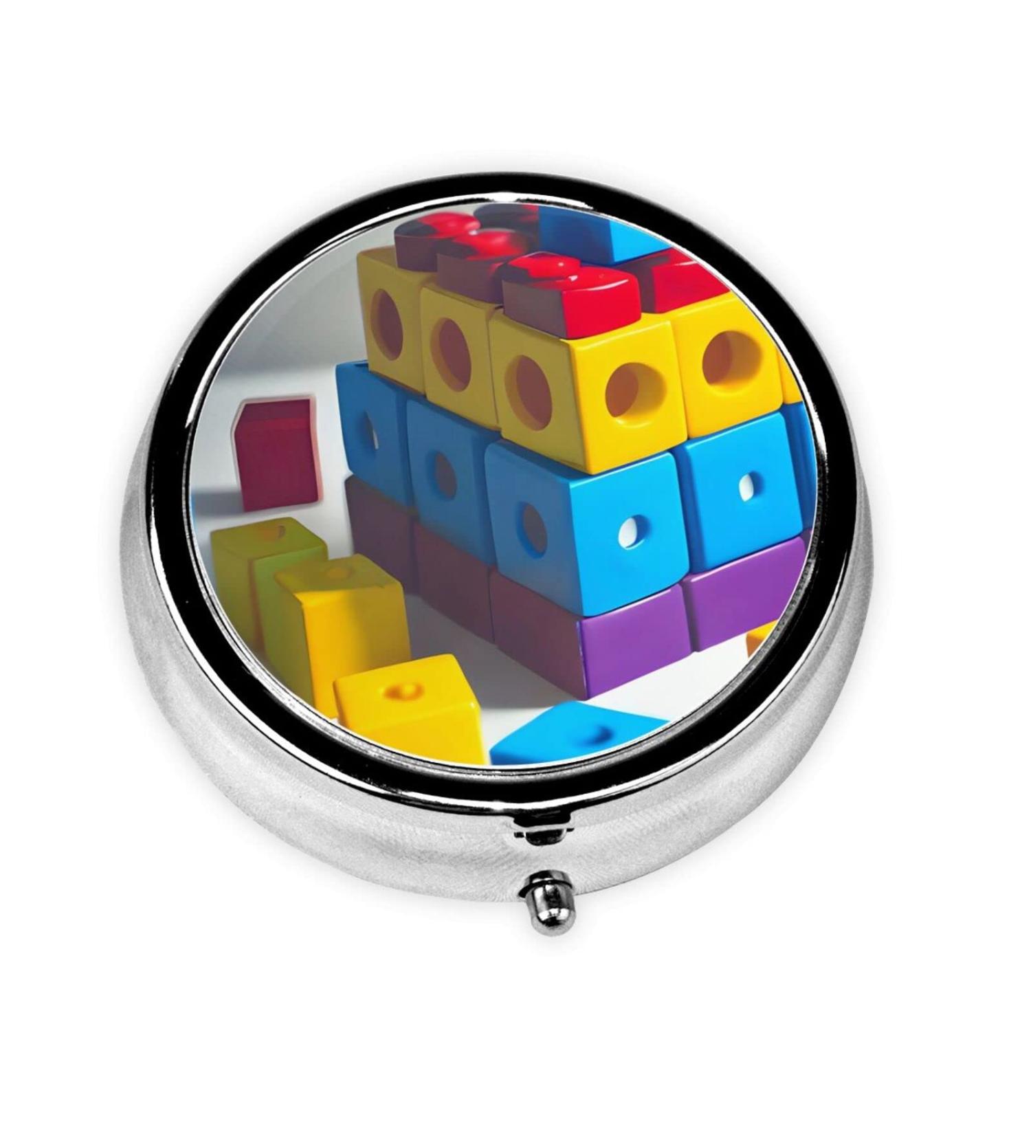 Colorful 3 Compartment Round Pill Box Portable Travel Organizer for Medications | International Shipping Available - Buy Online on GoSupps.com