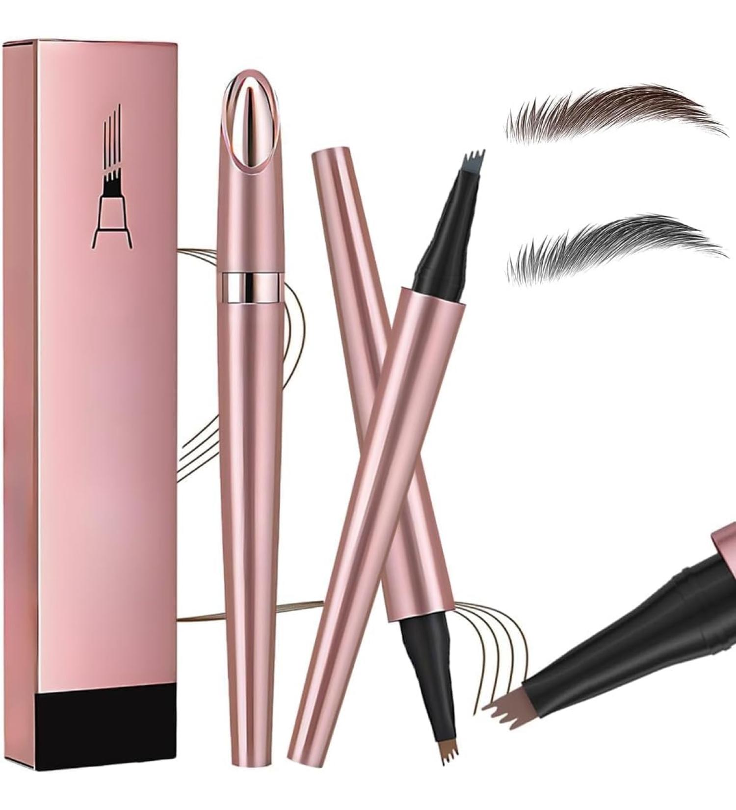 Magic Eyebrow Pencil - 2024 New 3D Waterproof Microblading Eyebrow Pencil Contouring Pen - Natural Long-Lasting Fine Stroke Microblading 4 Tip Eyebrow Pencil (Dark Brown+Grey) - Buy Online on GoSupps.com