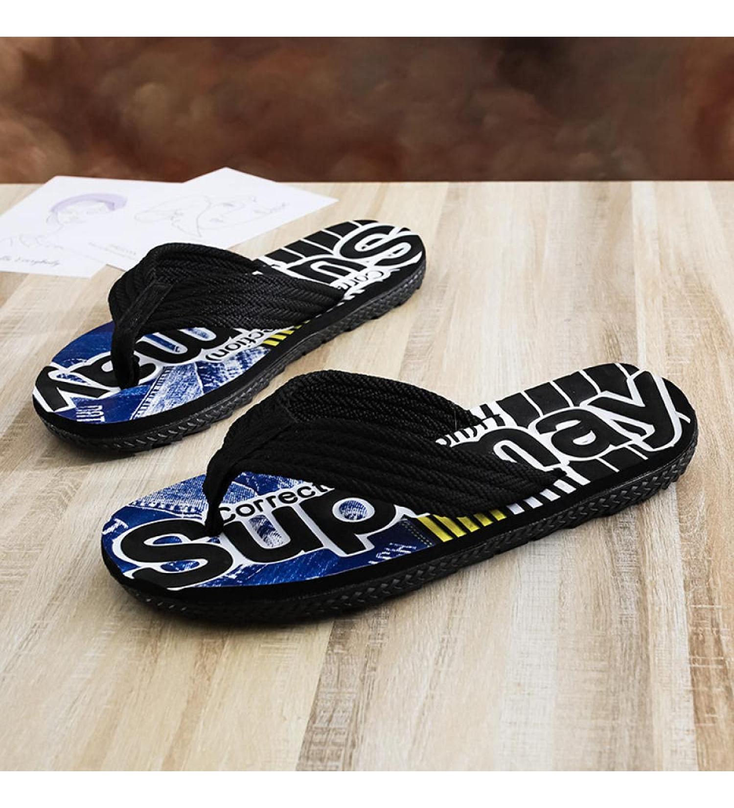 Mllm fast drying women/men slippers summer couples flip soft underside men's sandals with clips black A_42 women and men's non-slip slipper black A UK7.5