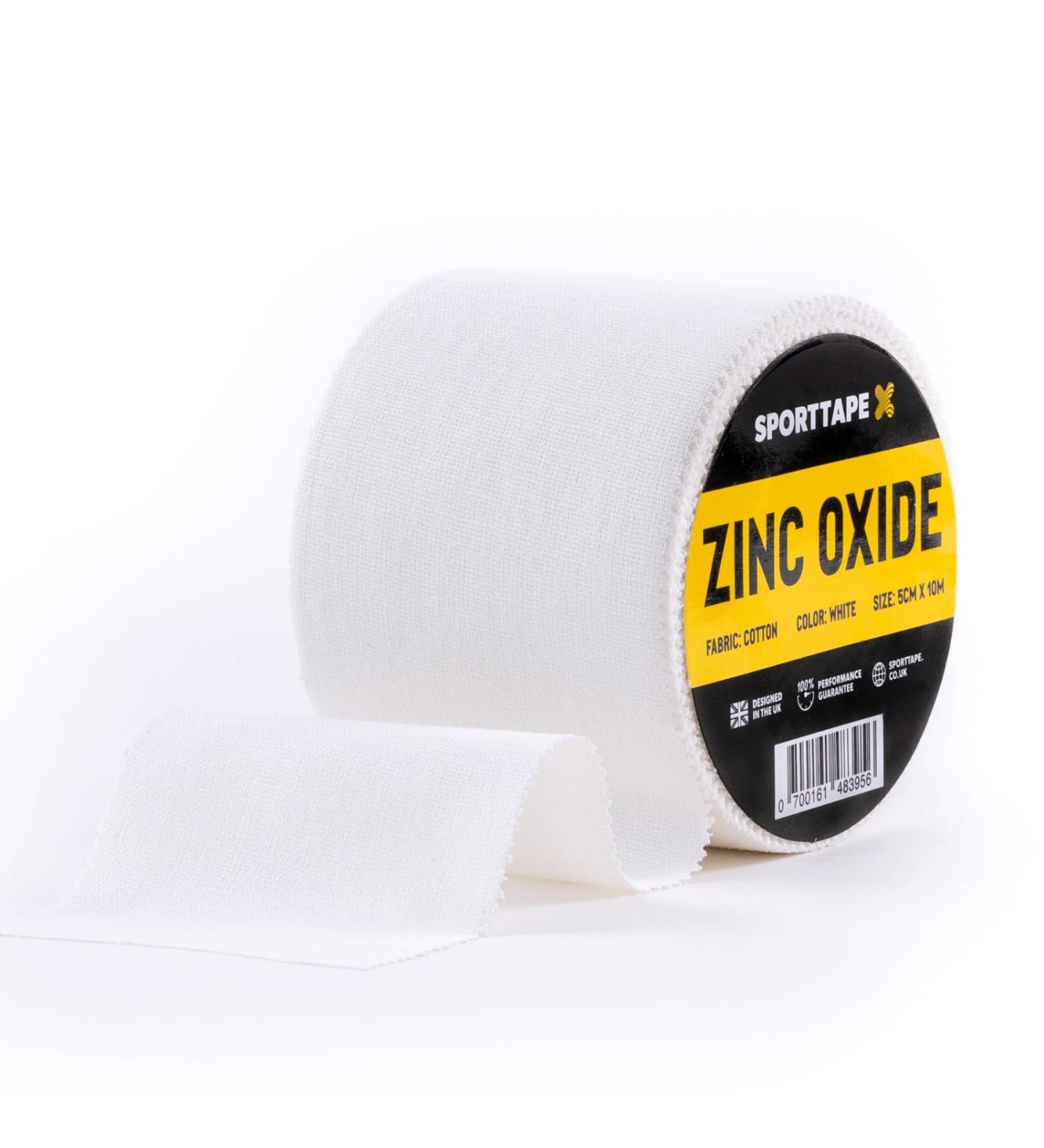 SPORTTAPE Zinc Oxide Tape 5cm x 10m - White Athletic Strapping Tape for Shoulder Ankle Knee - 24 Rolls for Rugby Football & Running | Blister Prevention Tape for Hiking & Weightlifting - Buy Online on GoSupps.com