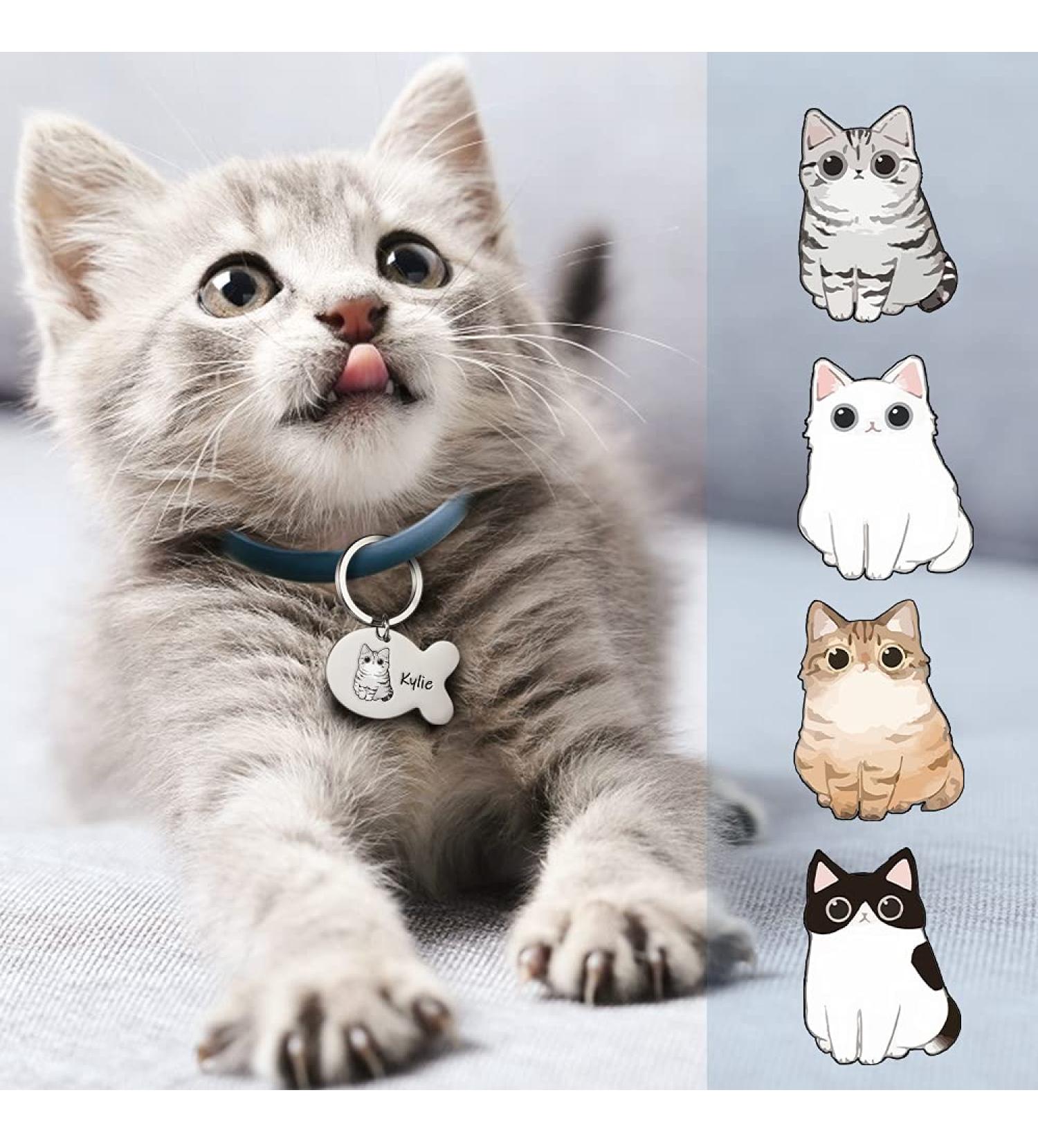 Personalized Cat Collar with Engraving | Custom Name & Phone Number | Stainless Steel | 10 Cat Designs - 'Call My Mom If I'm Lost' - Buy Online on GoSupps.com