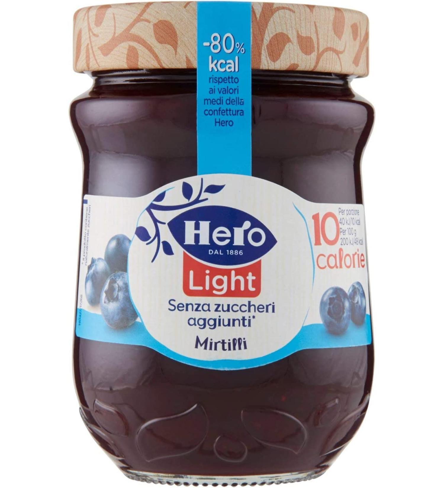 Hero Light Mirtilli Spread - Blueberries Italy 280g (Pack of 6) - Buy Online on GoSupps.com