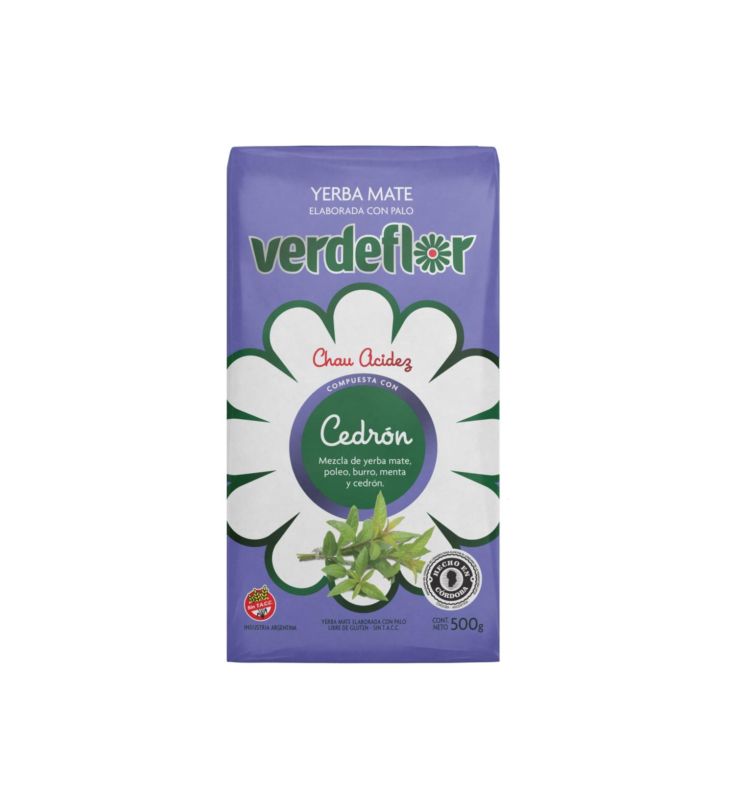 Yerba Mate Tea Verdeflor Cedron 500g | Mate-Tea with Poleo and Lemon Verbena | Argentina Herb Yerba Mate-Tea | Mate Tea loose leaf 0 5kg