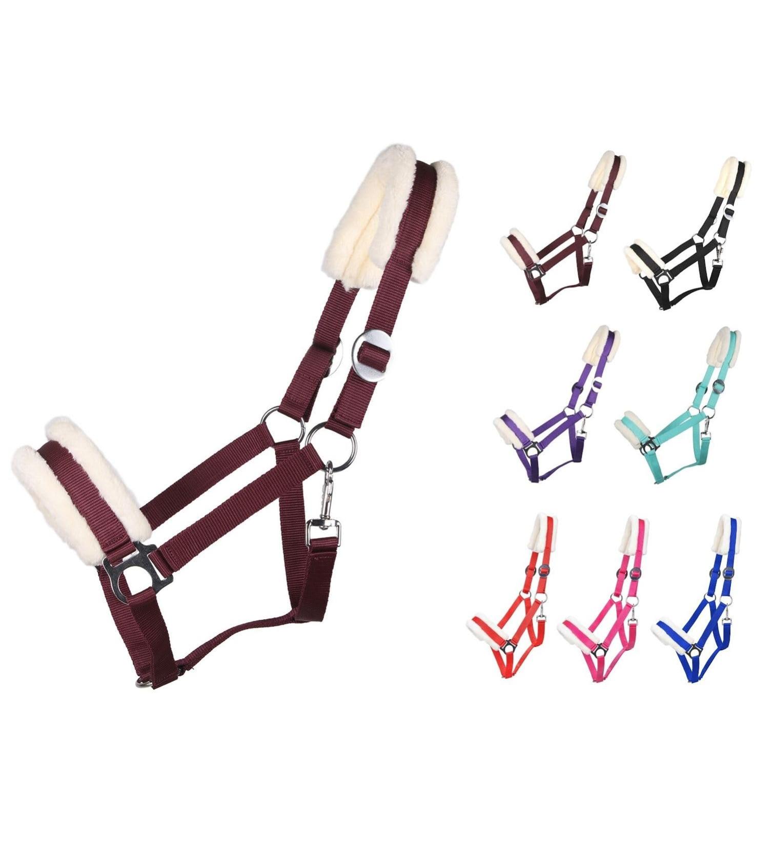 Netproshop Solid Horse Halter | Padded & Adjustable Sizes for Mini Shetty to Full U Cold Blood | Burgundy Pony - Buy Online on GoSupps.com