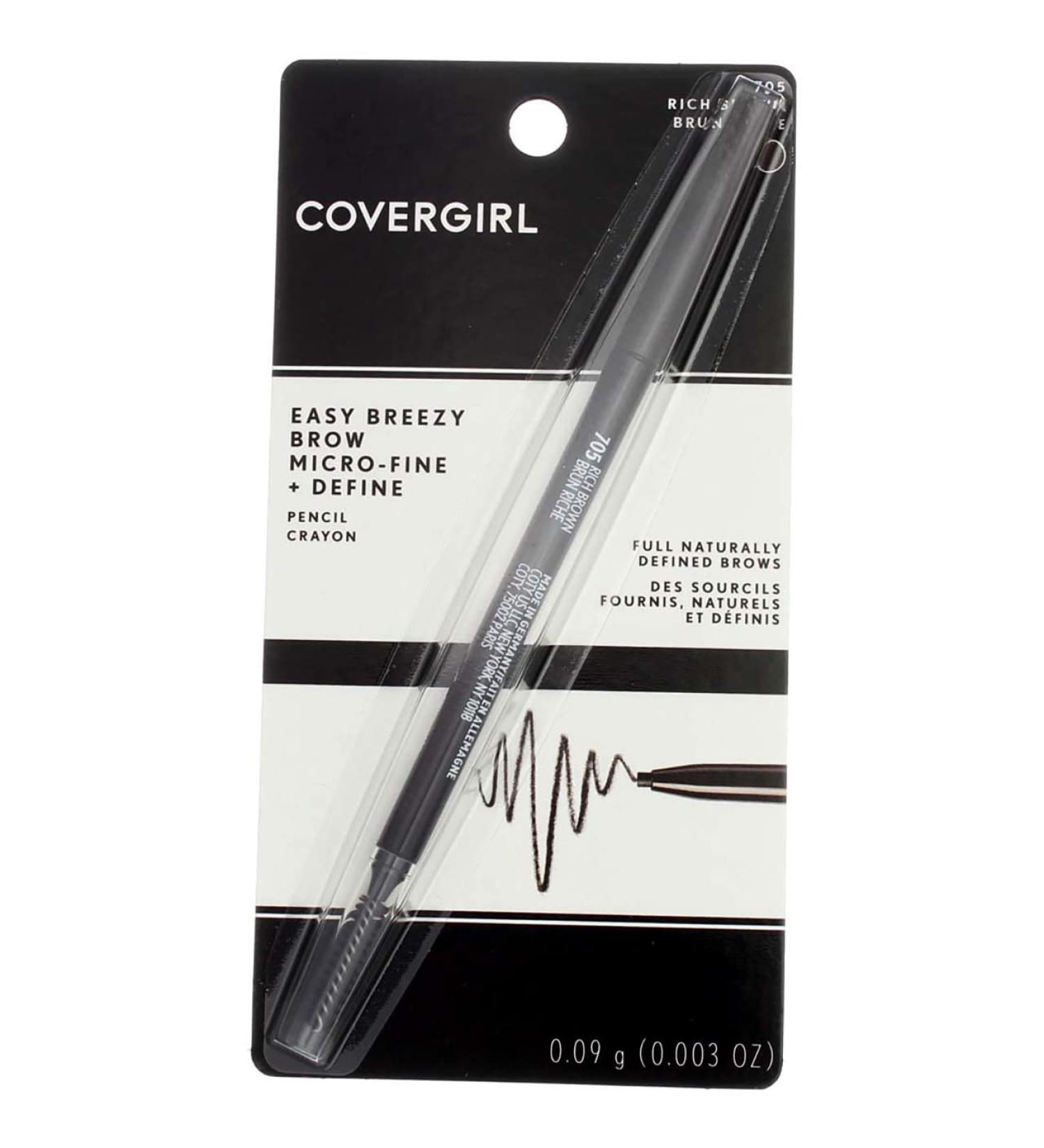 COVERGIRL Easy Breezy Brow Micro-Fine + Define Pencil Rich Brown 0.003 oz (Pack of 2) - Buy Online on GoSupps.com