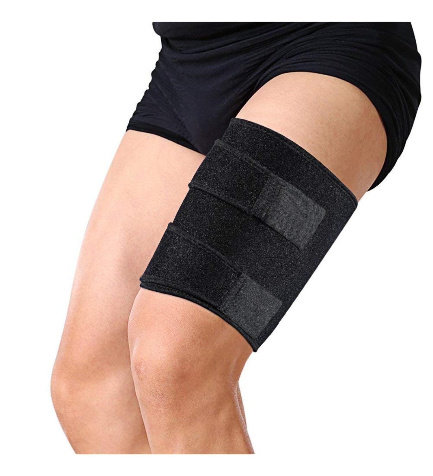 DOACT Thign Brace Adjustable Thigh Compression Sleeve with Silicone Anti-Slip Strips Thigh Support Wrap for Pulled Injury Strain Tendonitis Sprains Strains Torn Muscle Recovery and Rehab Fits Men & Women - Buy Online on GoSupps.com