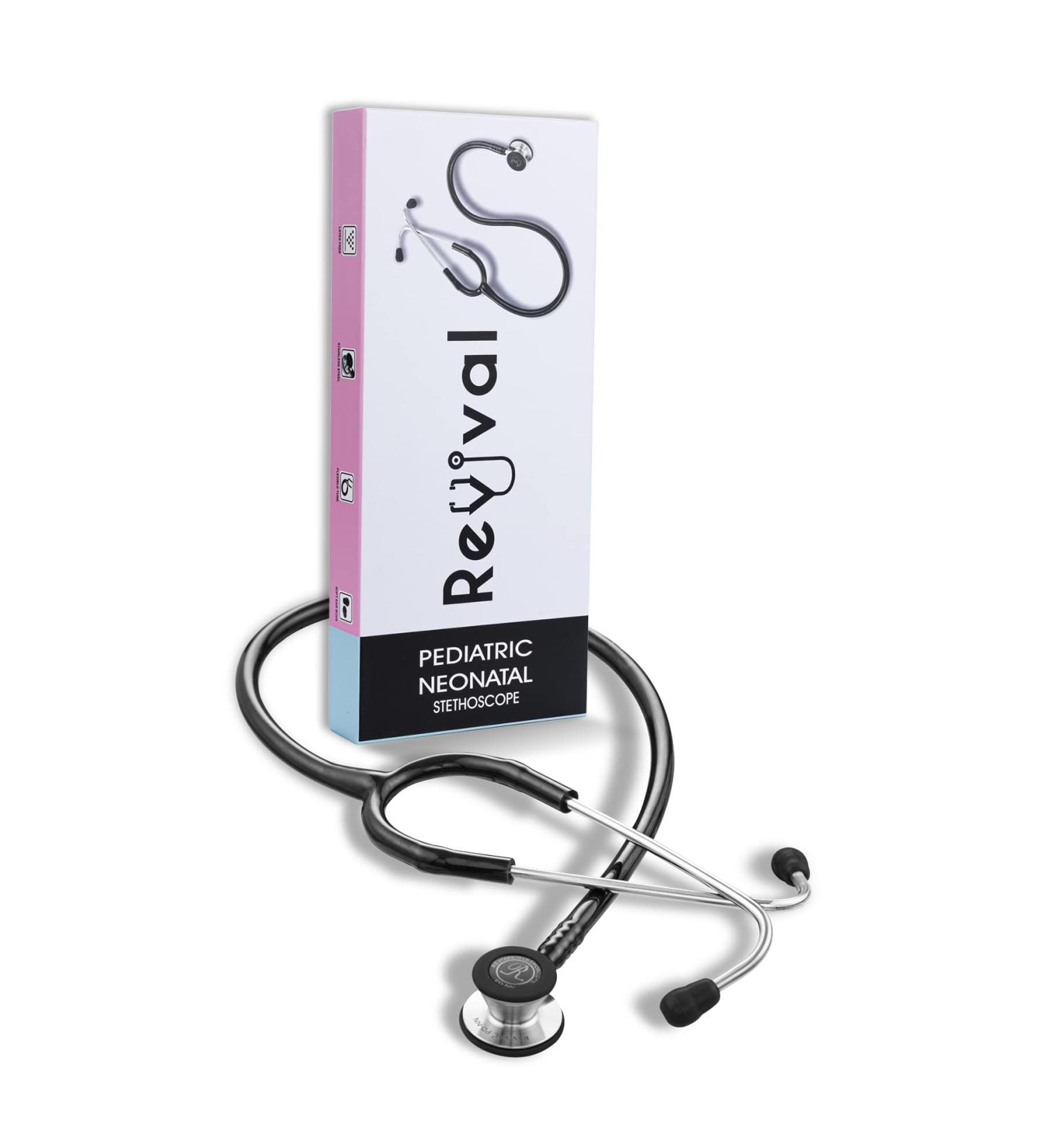 Revival Pediatric Neonatal Stainless Steel Dual Head Stethoscope - Infant Care Pediatricians & Nurses - Latex Free Tunable Diaphragm (Grey - Buy Online on GoSupps.com