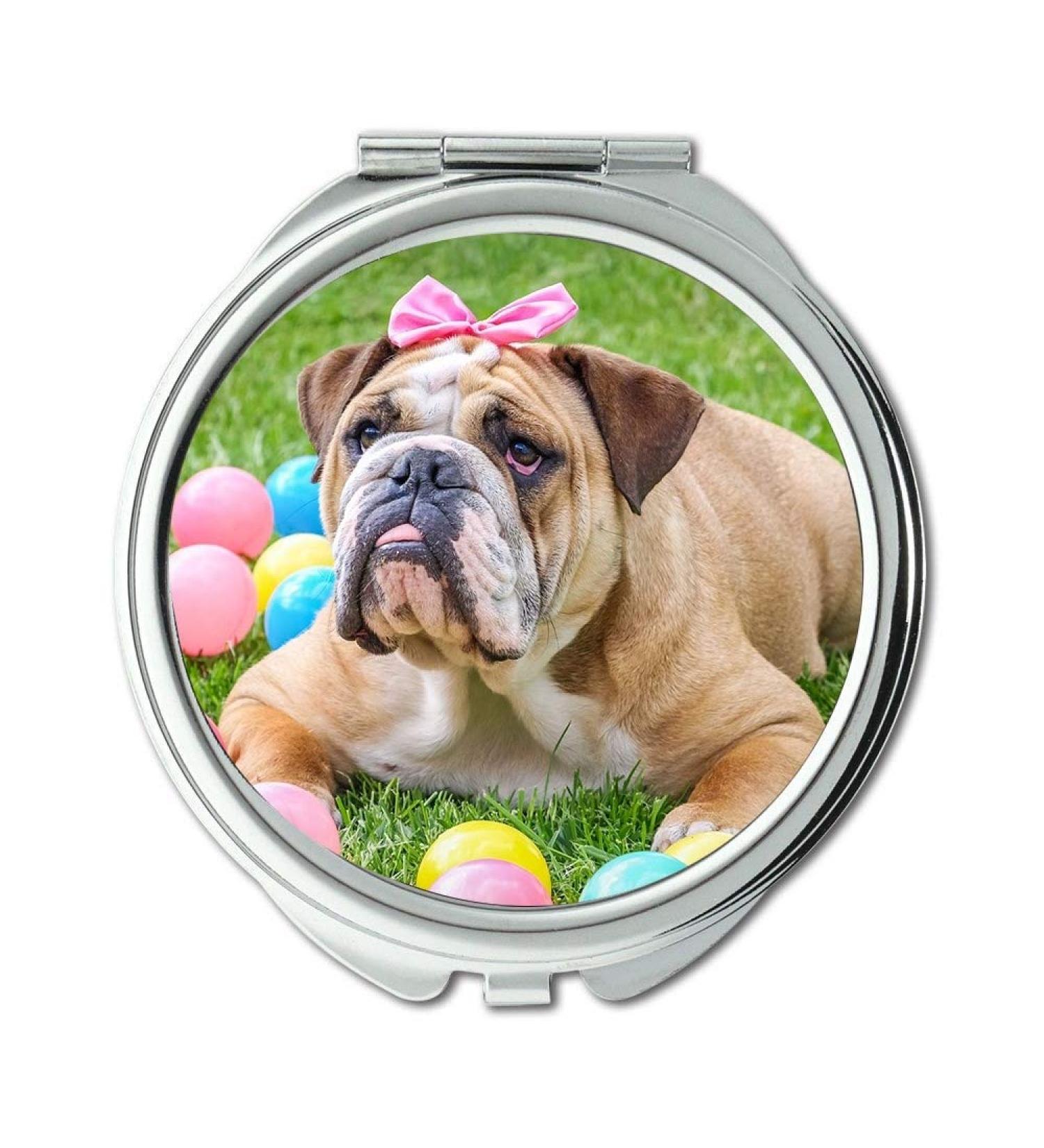 YENDOSTEEN Mirror Compact Mirror Bulldog Cute Easter Animal Dog Pet Sweet Pocket Mirror portable mirror - Buy Online on GoSupps.com