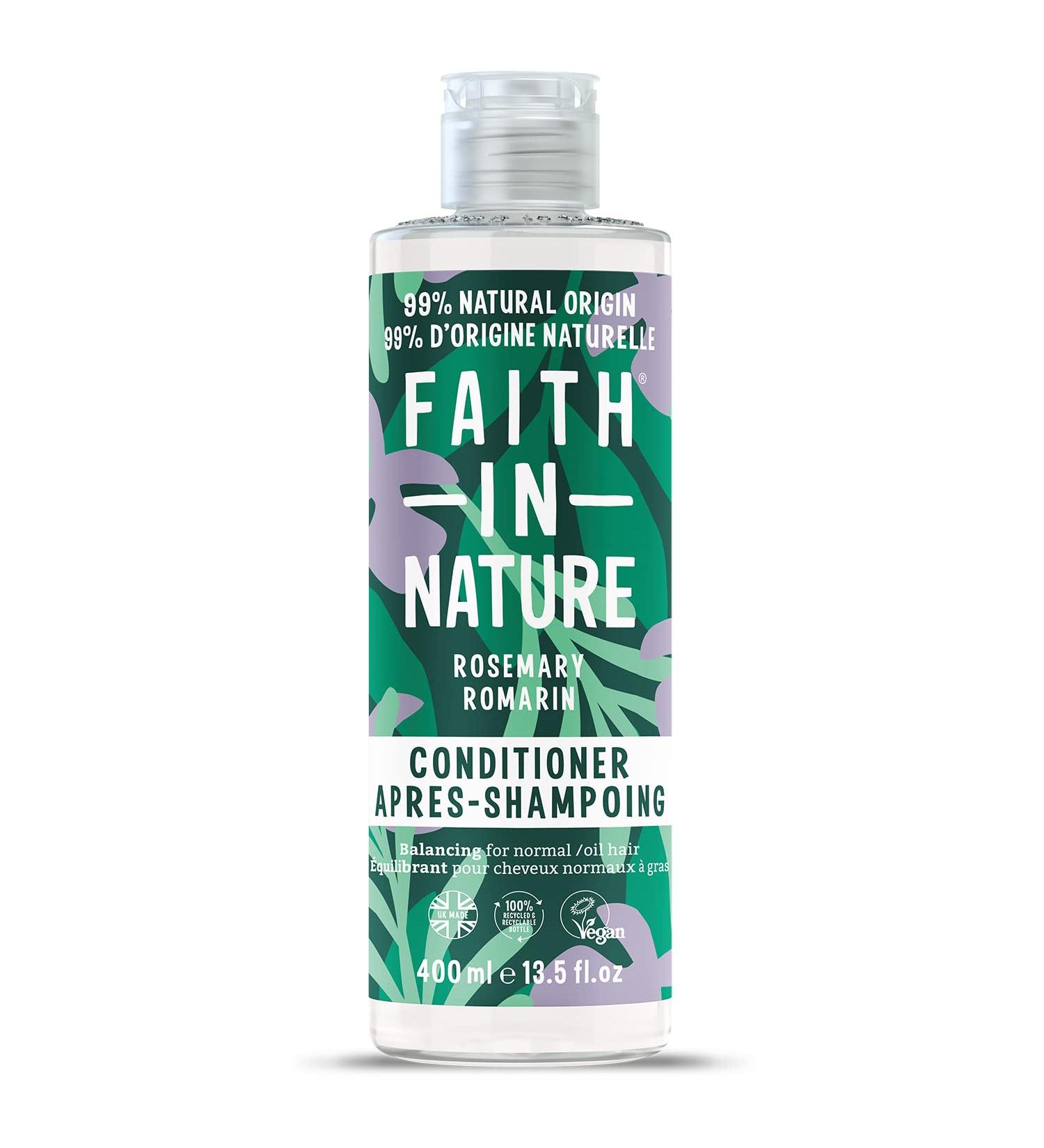 Faith In Nature Rosemary Natural Conditioner, Rebalancing, Vegan & Cruelty Free, Paraben & SLES Free, For Normal to Dry Hair, 400ml