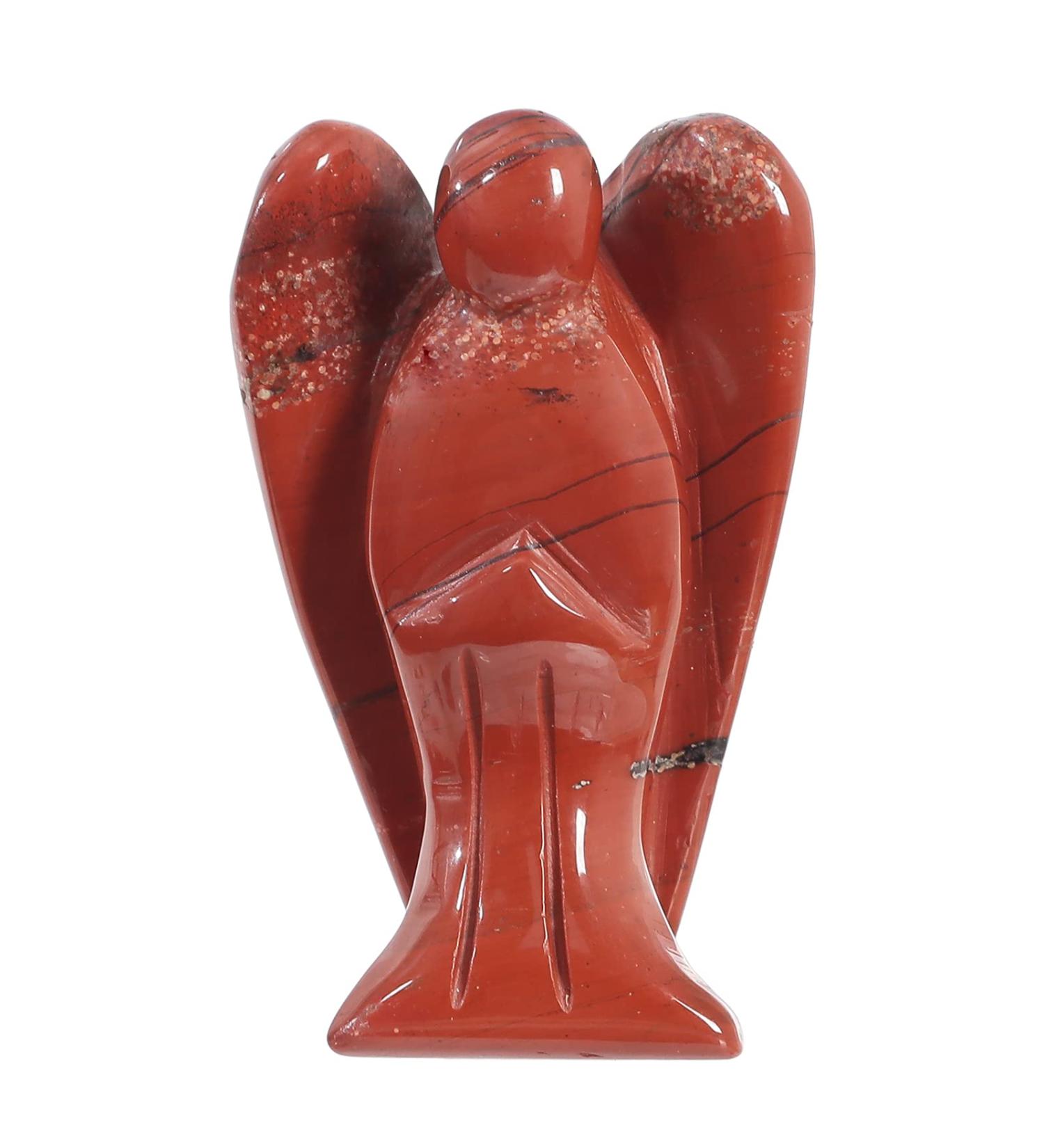 Lovionus89 Red Jaspis Angel Statue - Hand-Carved 5cm Healing Crystal Decoration for Home & Bag - Buy Online on GoSupps.com
