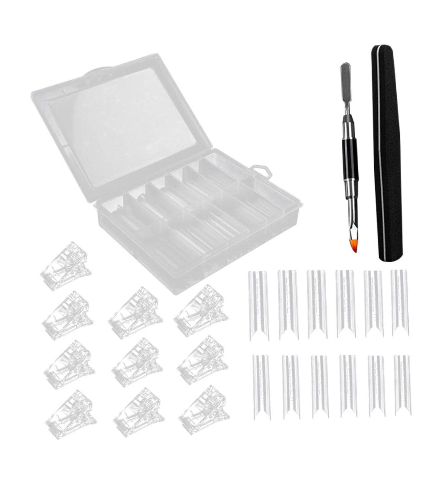 FRCOLOR 1 Set Nail set artificial false nails DIY manicure kit long fake nails Manicure Grinding Strip finger extension clip acrylic nail forms nail kits crystal clip white shaping plastic - Buy Online on GoSupps.com