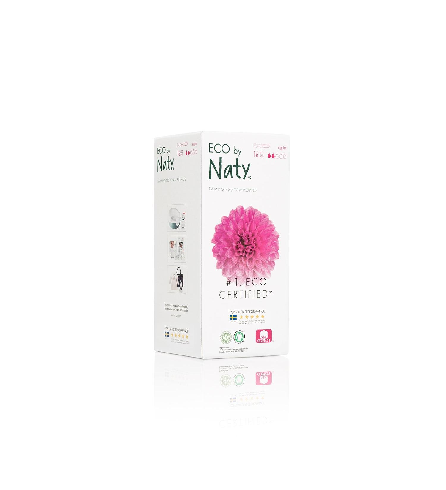 Eco by Naty Tampons with applicator - Normal 16 tampons. Plant-Based Vegan 100% Organic Cotton Regular (16 tampons with applicator)
