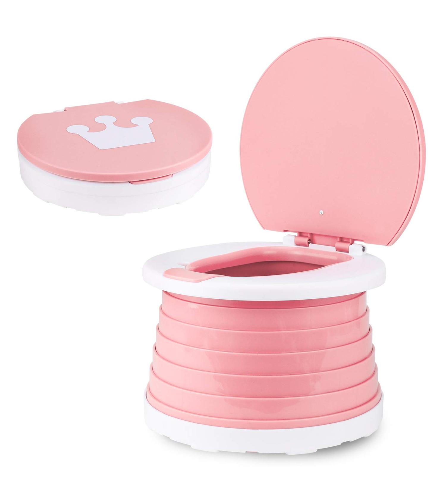 Kids Portable Folding Toilet Seat - Foldable Potty Chair for Boys & Girls | Toddler Potty Training Seat (Pink) - Buy Online on GoSupps.com