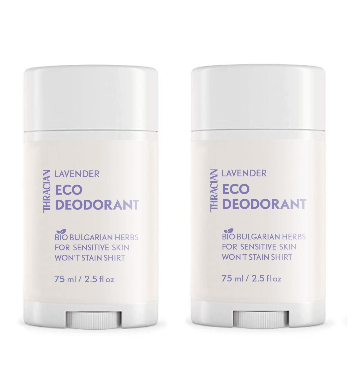 Thracian Bio Lavender Eco Deodorant with Zinc Oxide for Sensitive Skin Aluminum Free Baking Soda Free Alcohol Free No Added Fragrance 2.5 Fl Oz (Pack of 2) - Buy Online on GoSupps.com