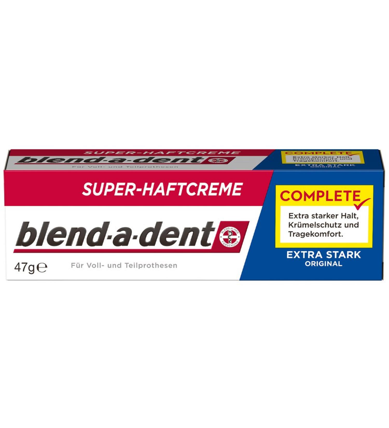 Blend-a-dent COMPLETE ORIGINAL Super Adhesive Cream - Pack of 3 (3 x 47g) | Extra Strong Denture Adhesive for Secure Hold - Buy Online on GoSupps.com