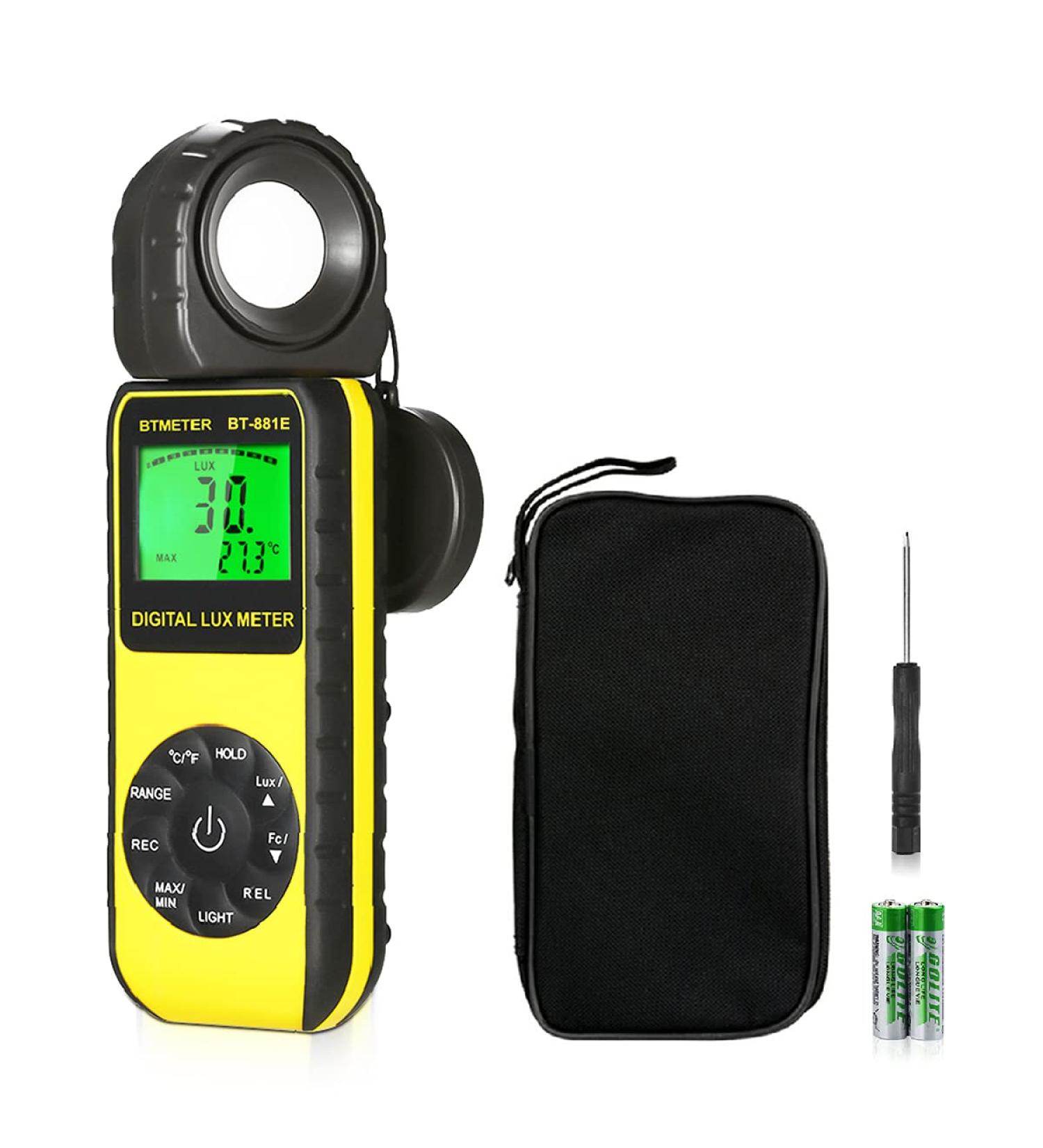 BTMETER BT-881E Digital Light Meter | Measure Lights 0.01300 000 Lux | Foot Candles Par Luxmeter for Plants & Aquariums | Light Tester BT-881E - Buy Online on GoSupps.com