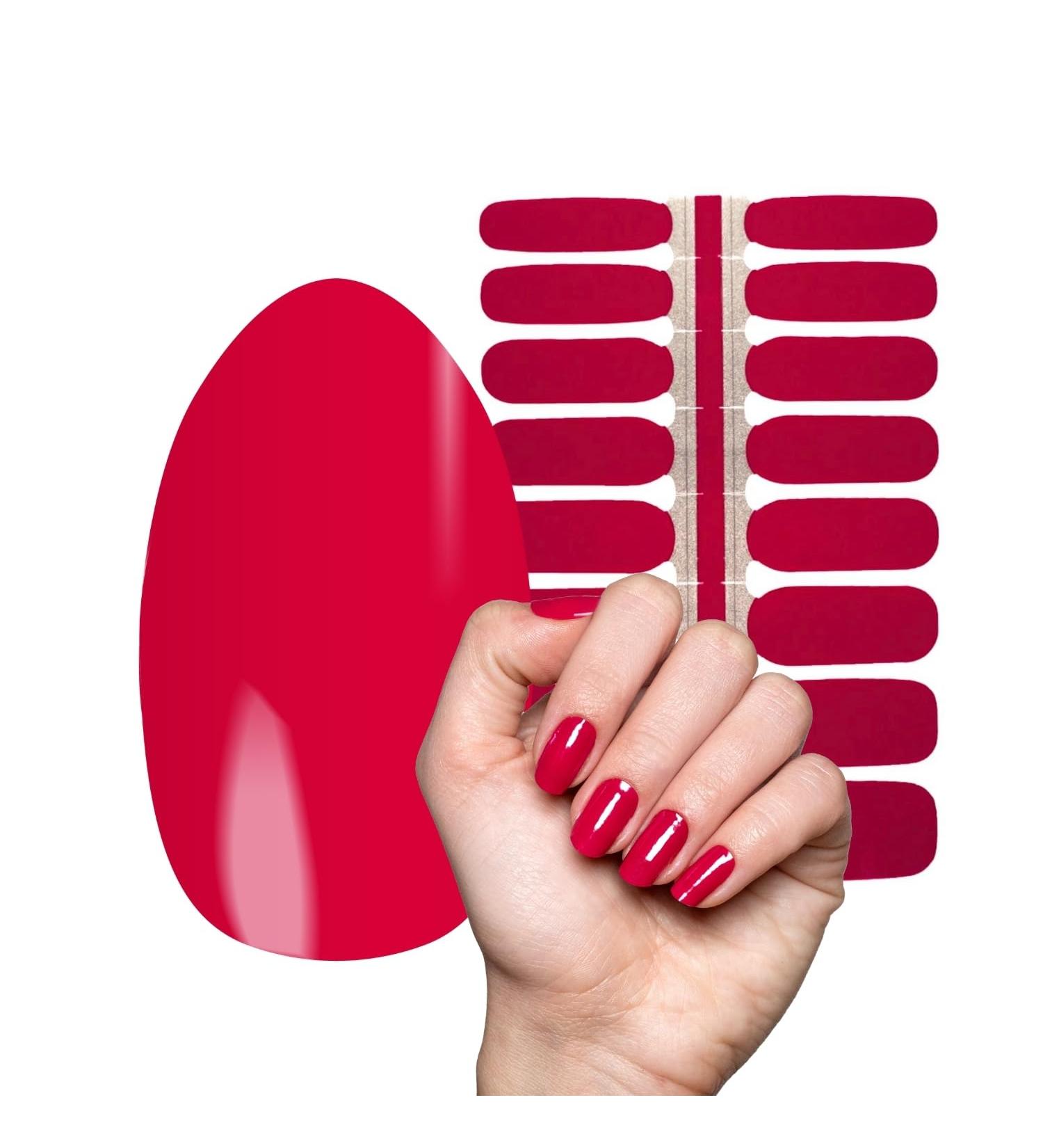 Ultra-Thin Pink Nail Foils - My Nails Rosarot I 16 Self-Adhesive Nail Art Strips for Natural & Acrylic Nails - Buy Online on GoSupps.com