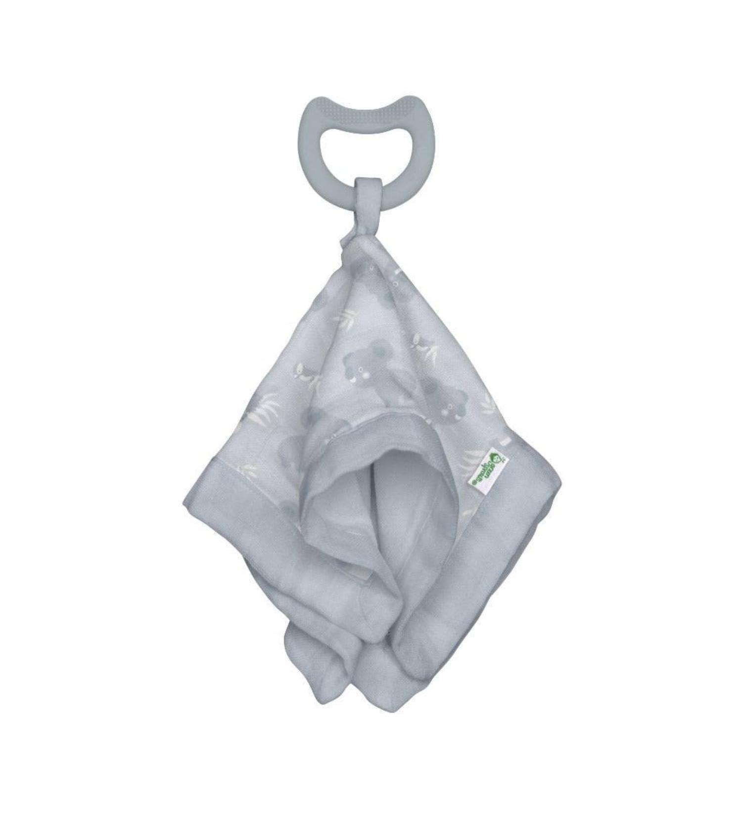 Green Sprouts Organic Cotton Teething Ring - Coala Grey | Safe & Eco-Friendly Baby Teether - Buy Online on GoSupps.com