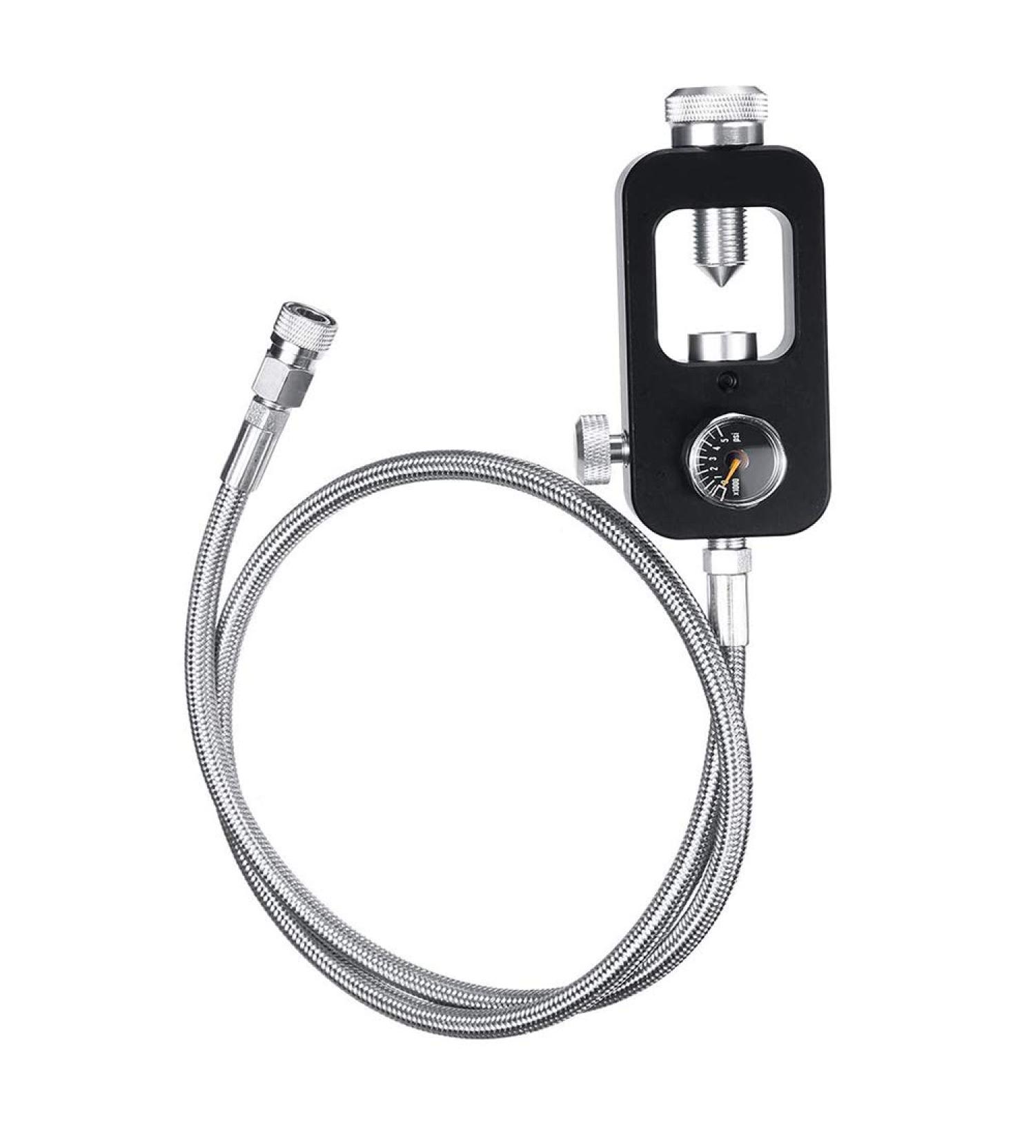 Gurlleu Scuba Yoke Valve Refill Station 4500psi - High Pressure PCP Paintball HPA Tank Charging System with Foster Quick-Detach Fill Whip Hose - Black - Buy Online on GoSupps.com