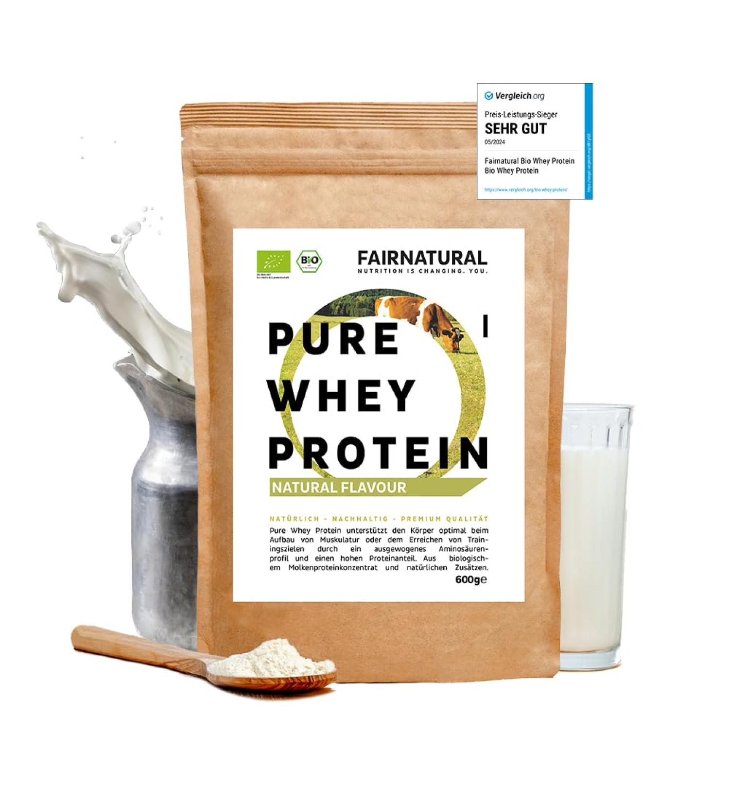 Organic Whey Protein Powder - Neutral Flavor No Additives 600g - Sugar-Free Soy-Free Ideal for Protein Shakes & Low-Carb Baking - Buy Online on GoSupps.com